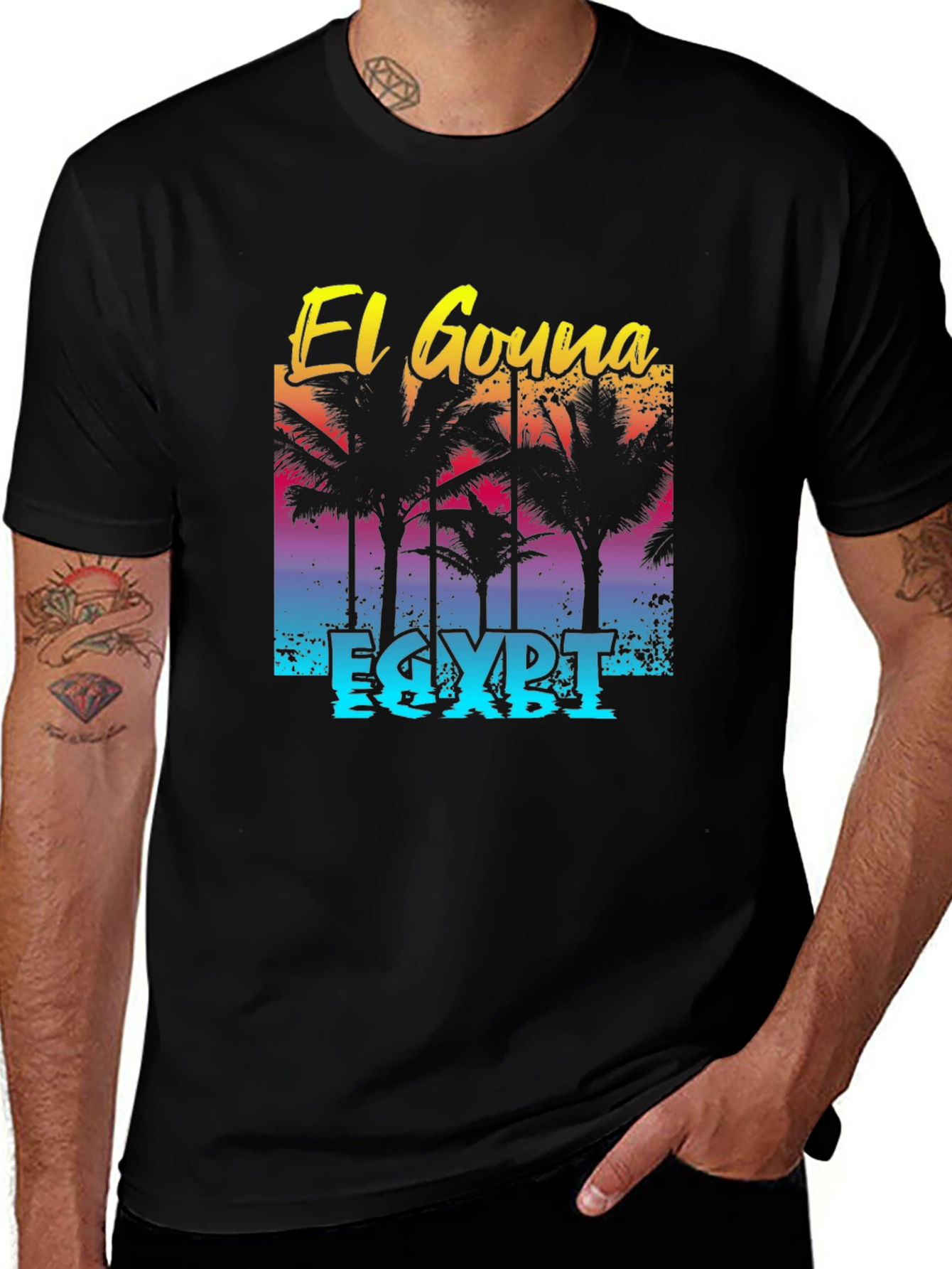 Variant 12 of El Gouna Egypt T-Shirt, Palm Tree Graphic Tee