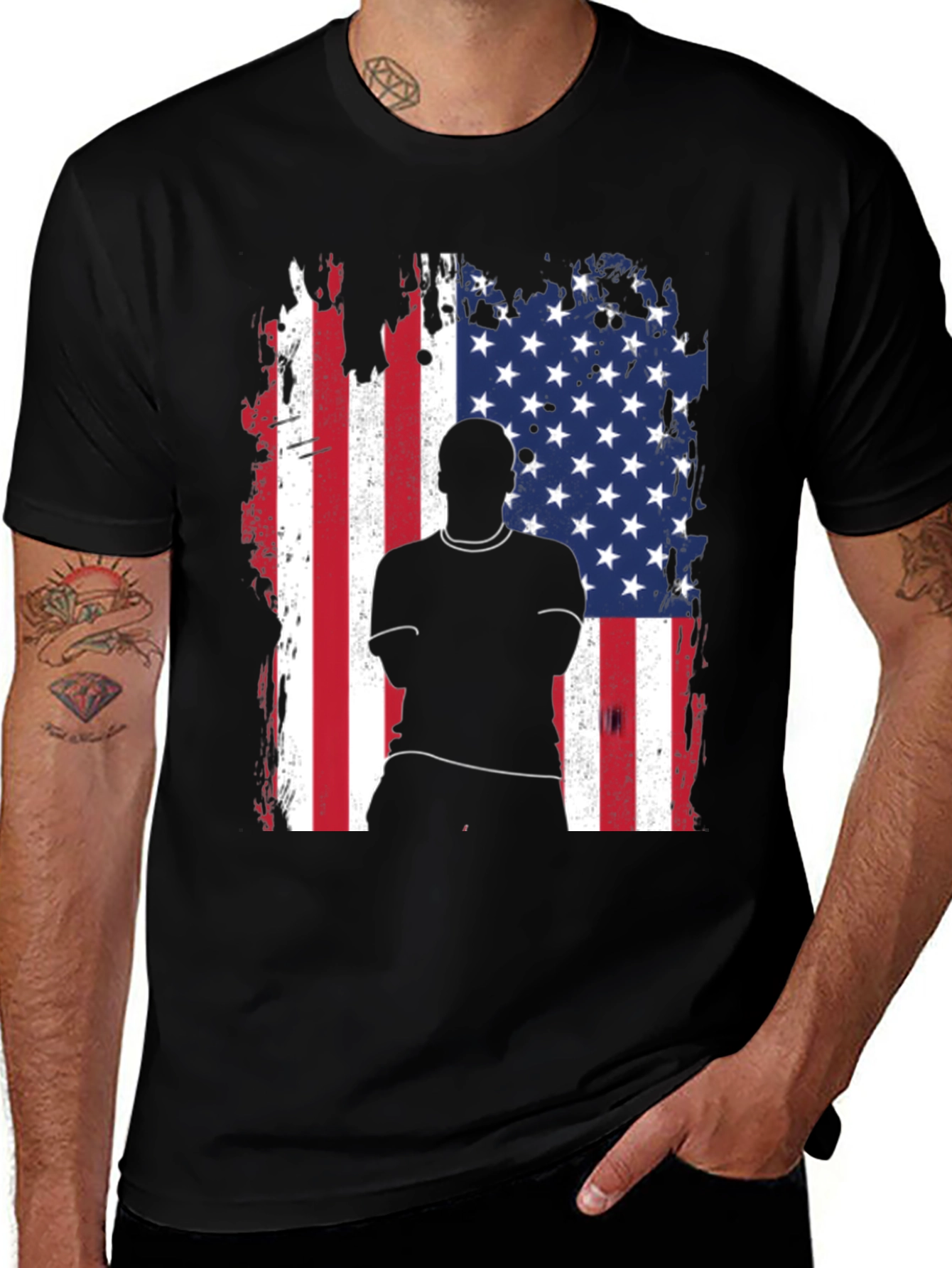Variant 30 of American Flag Silhouette T-Shirt