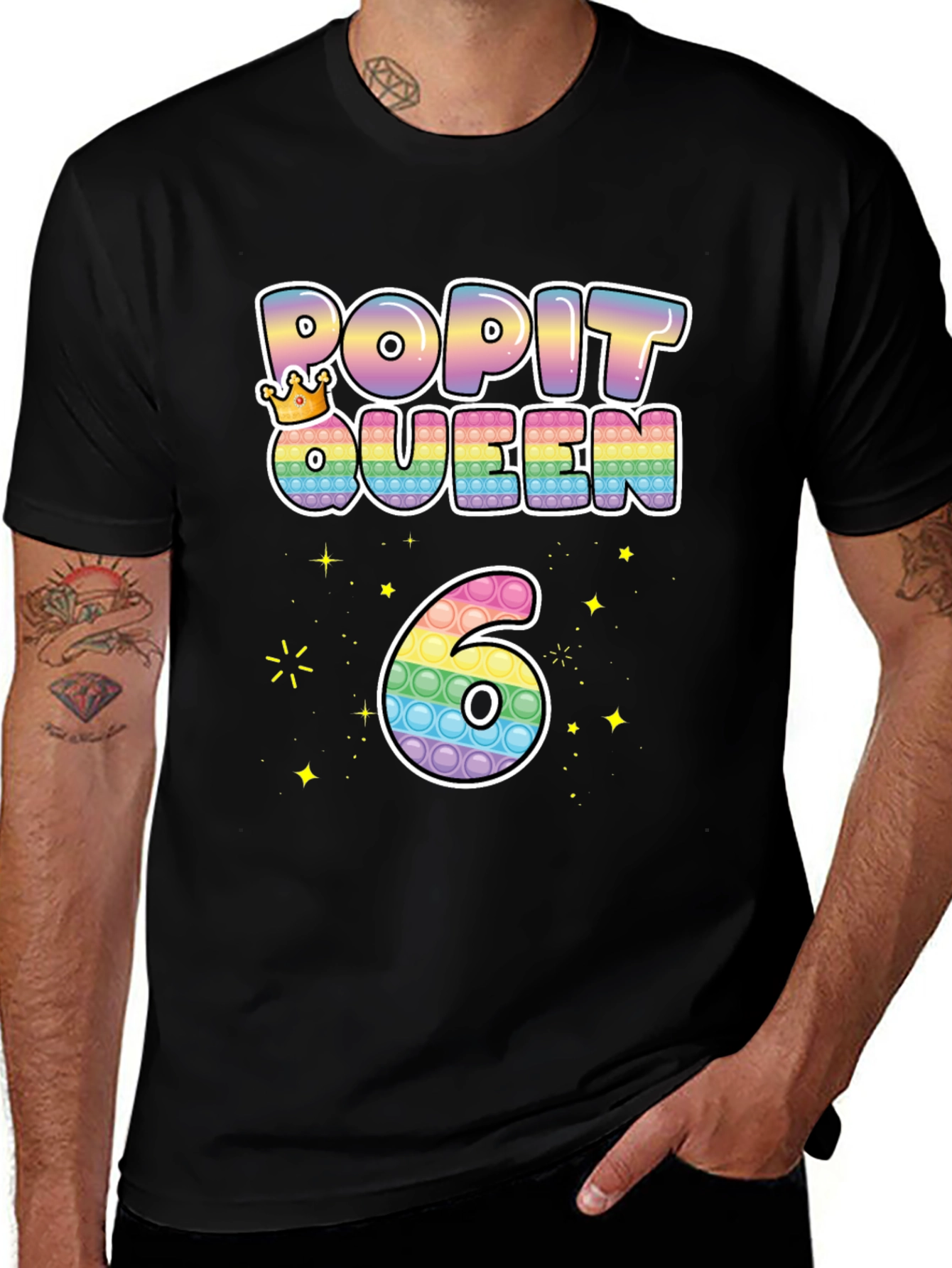 Variant 22 of Pop It Queen 6th Birthday T-Shirt