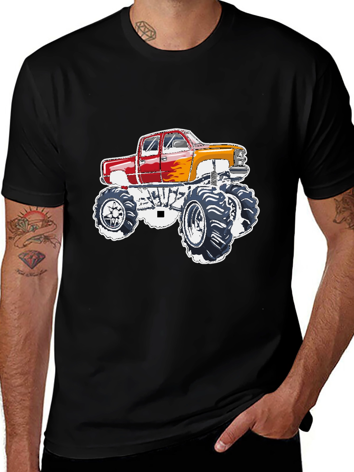 Variant 9 of Monster Truck Graphic Tee - Black