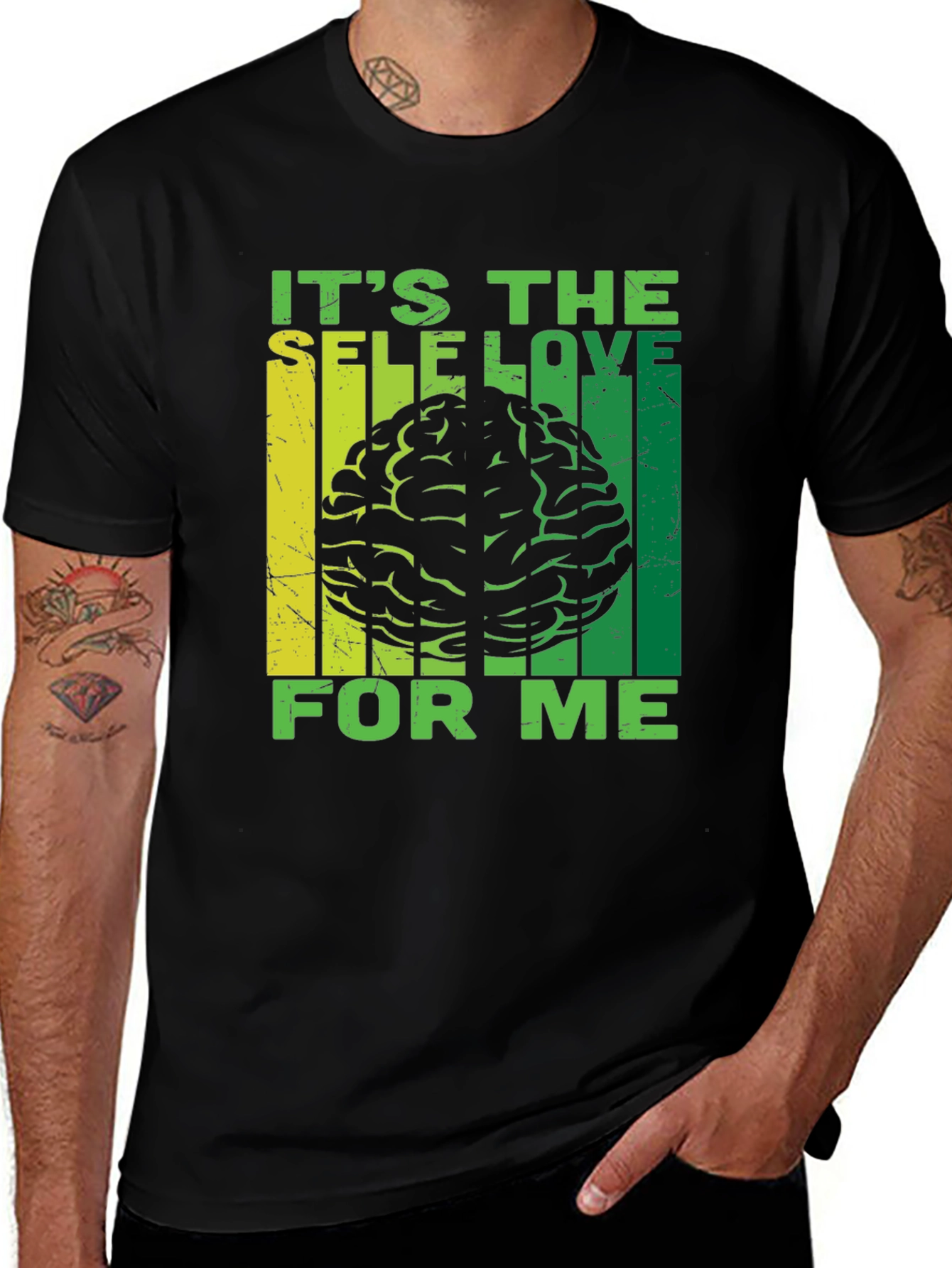 Variant 16 of Self Love Brain T-Shirt - Men's Black Graphic Tee