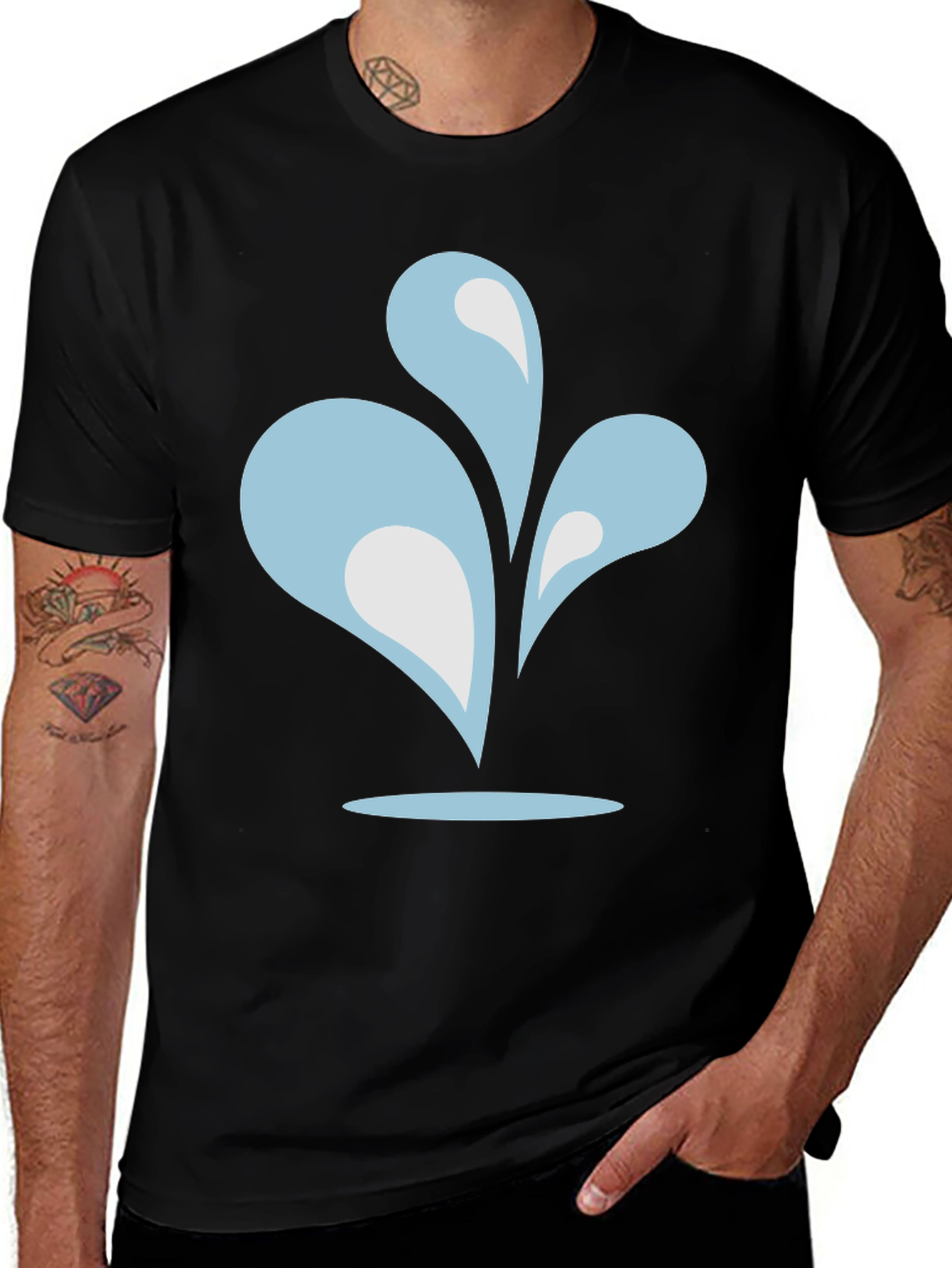 Variant 21 of Water Droplet Graphic Tee - Stylish Unisex T-Shirt