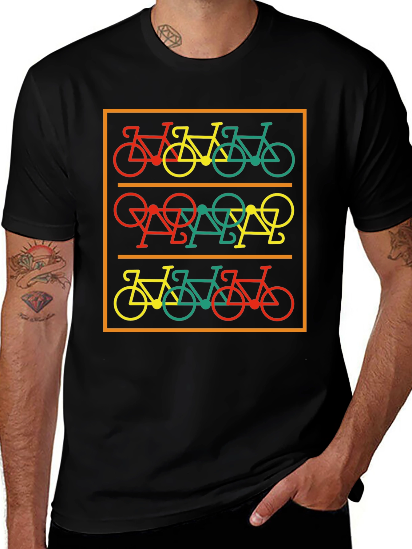 Variant 15 of Retro Bicycle Graphic Tee - Colorful Bike Design