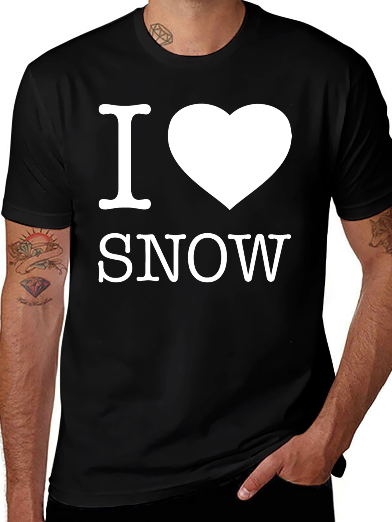 Variant 7 of I Love Snow Graphic Tee - Casual Cotton T-Shirt