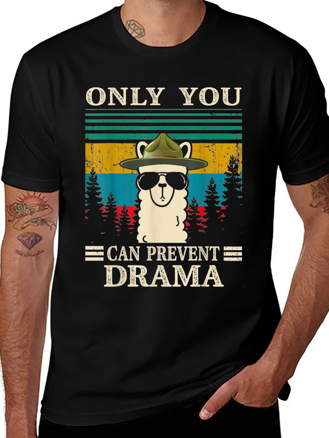 Variant 4 of Llama Drama Prevention Graphic Tee