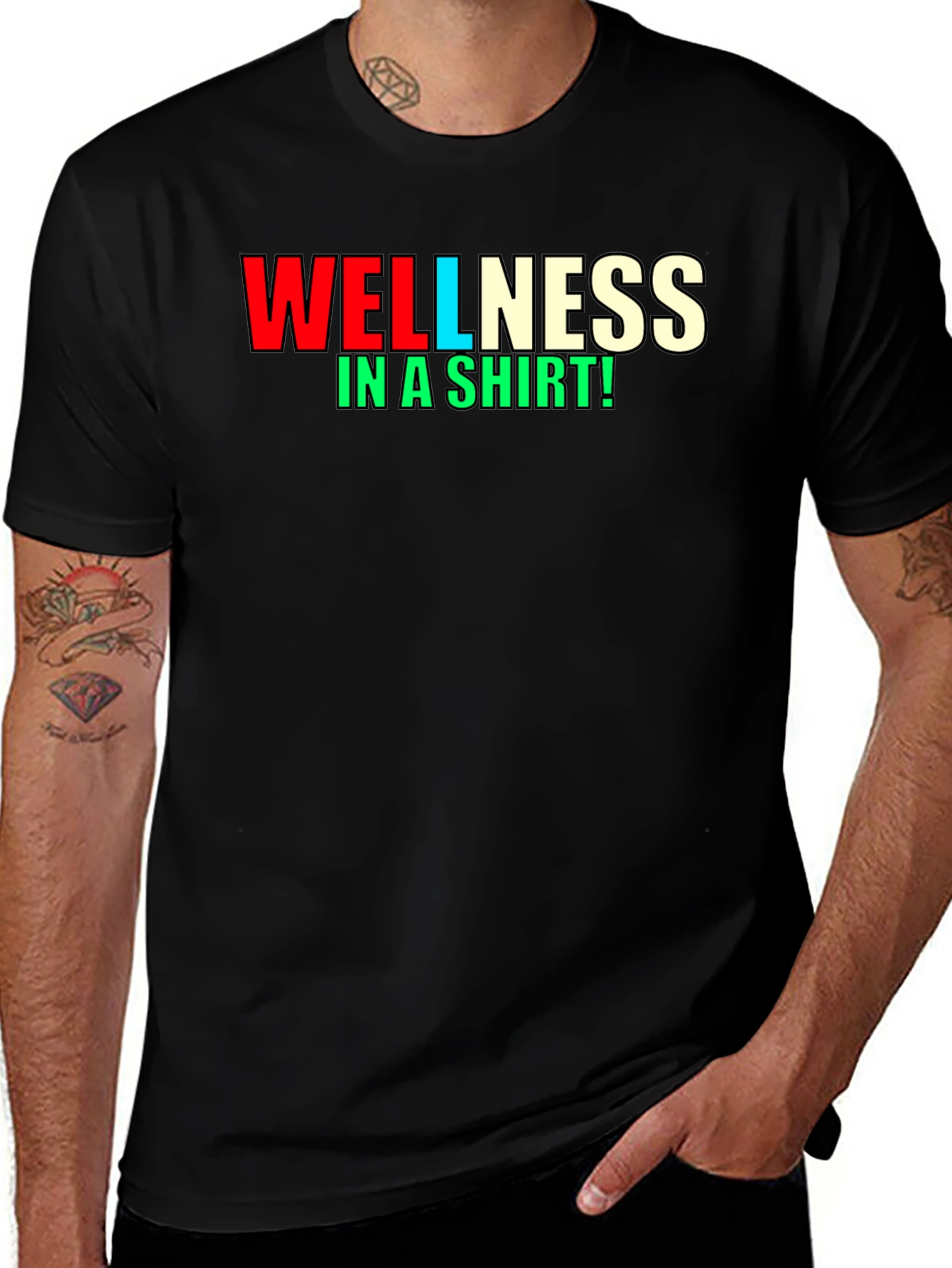 Variant 2 of Wellness in a Shirt Tee - Black Cotton Comfort