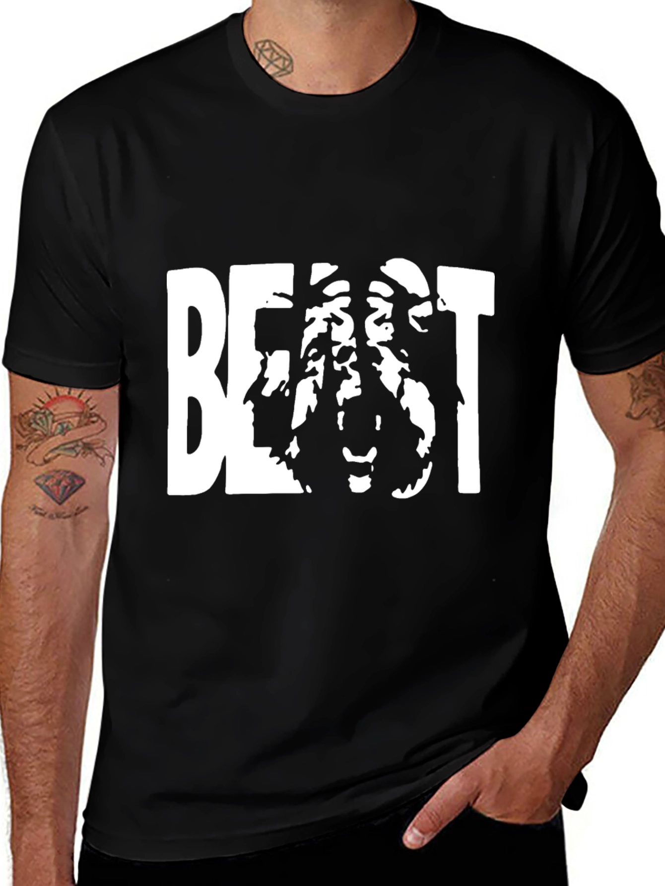 Variant 19 of Beast Graphic Tee - Black Men's T-Shirt