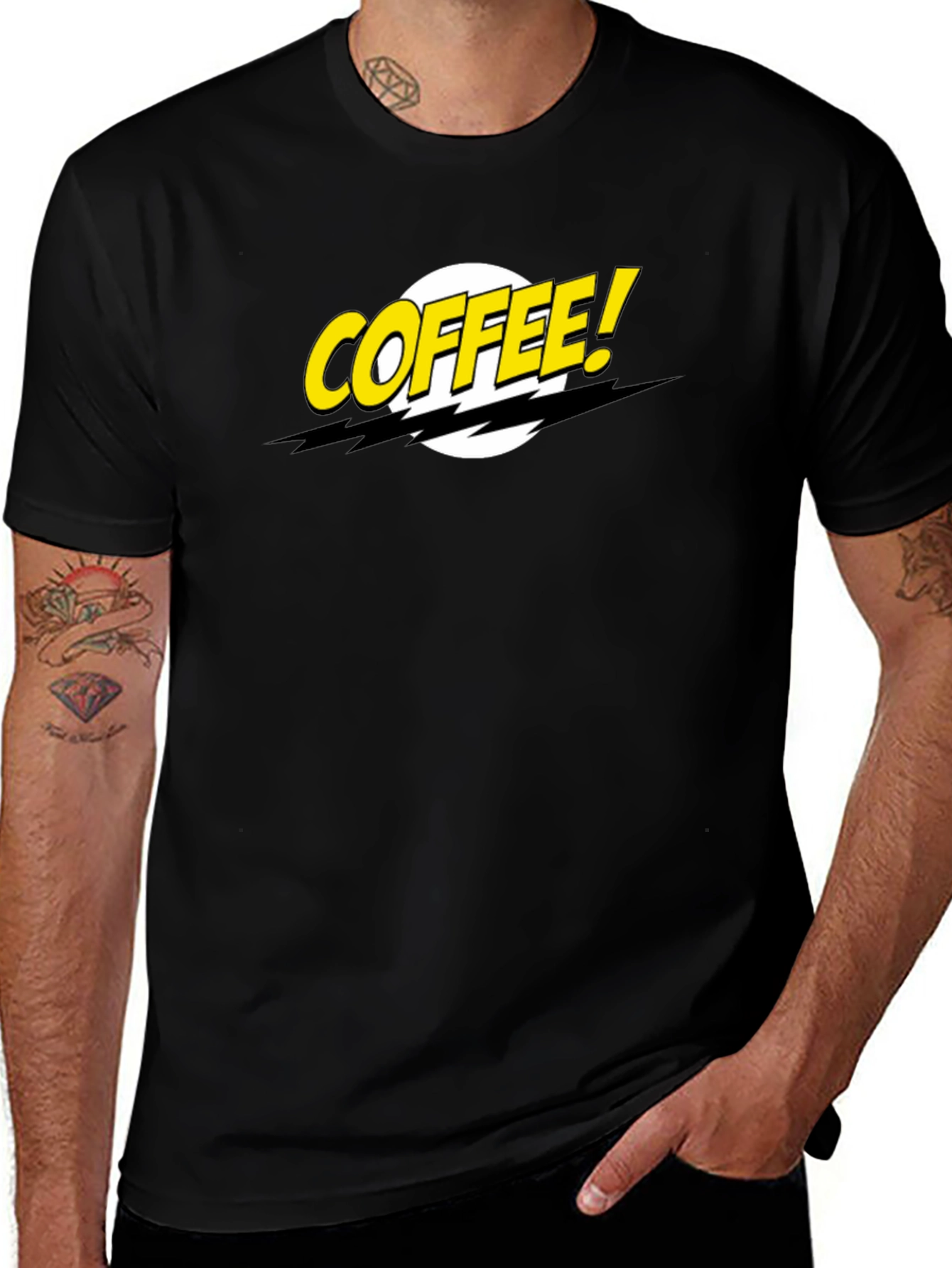 Variant 30 of Coffee! Graphic T-Shirt - Black Casual Tee