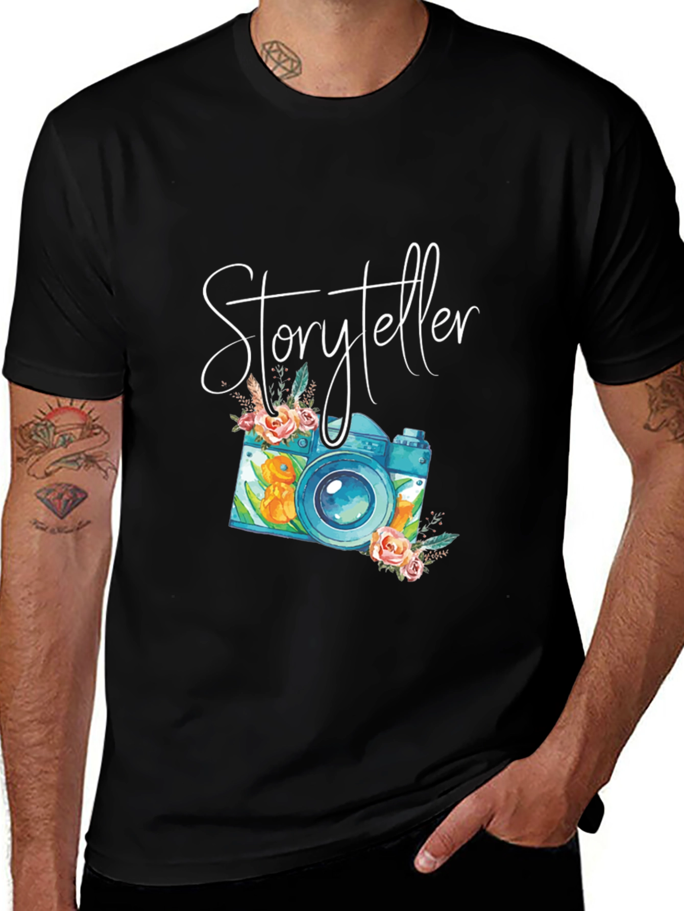 Storyteller Camera Floral Graphic T-Shirt