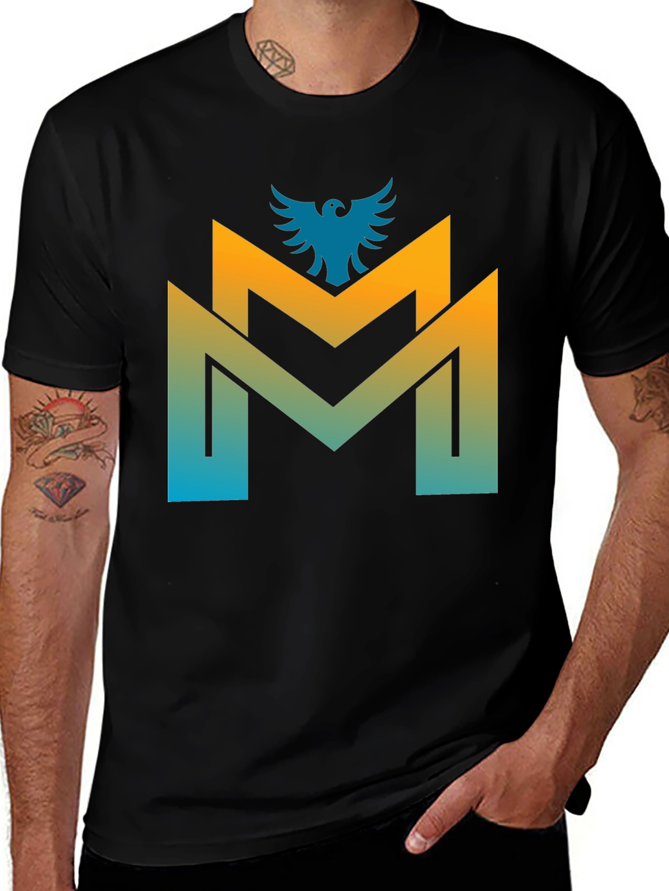 Variant 3 of Modern 'M' Logo Graphic Tee - Cool Gradient Design