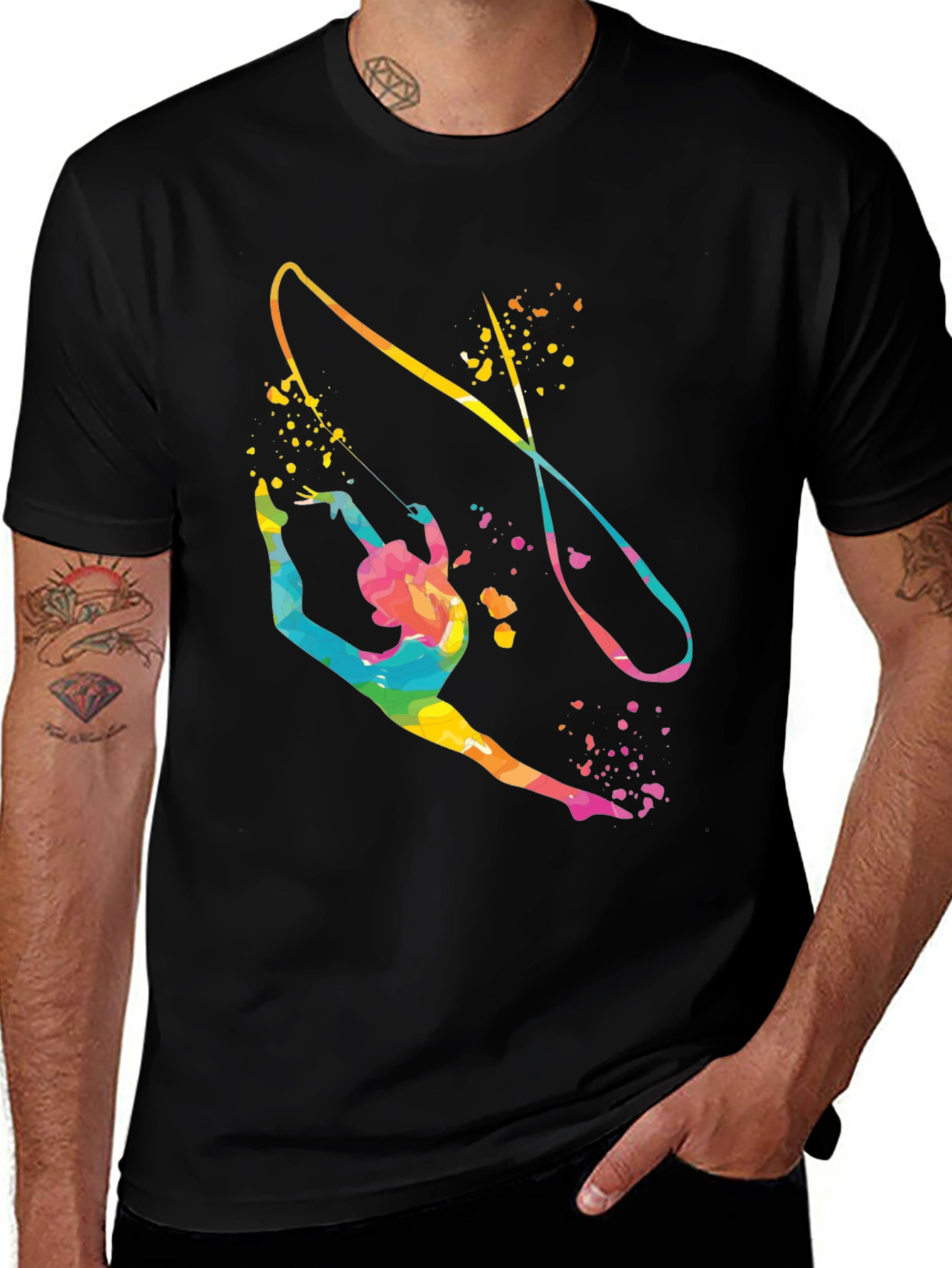 Variant 16 of Gymnast Ribbon Black T-Shirt