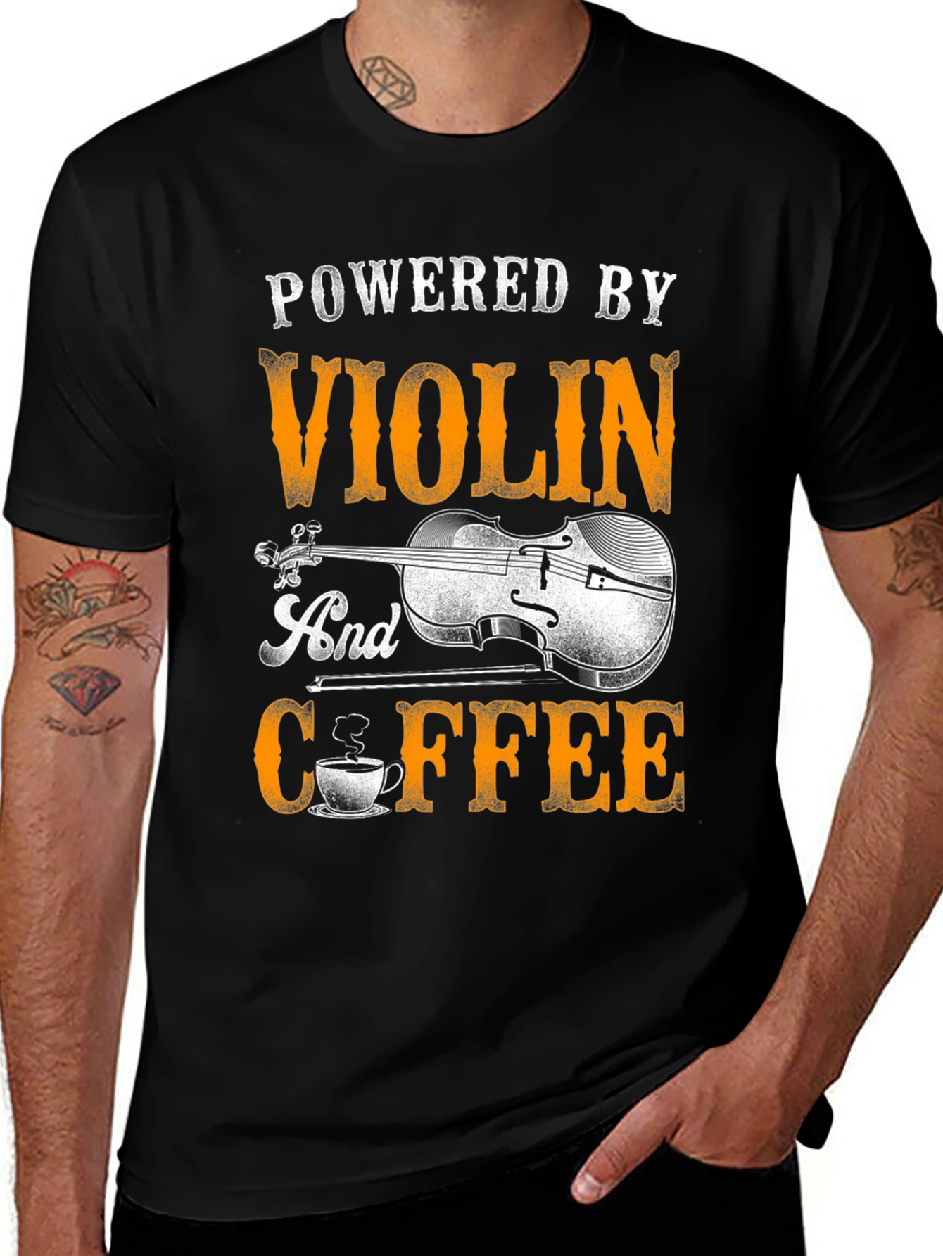 Variant 8 of Powered by Violin and Coffee T-Shirt