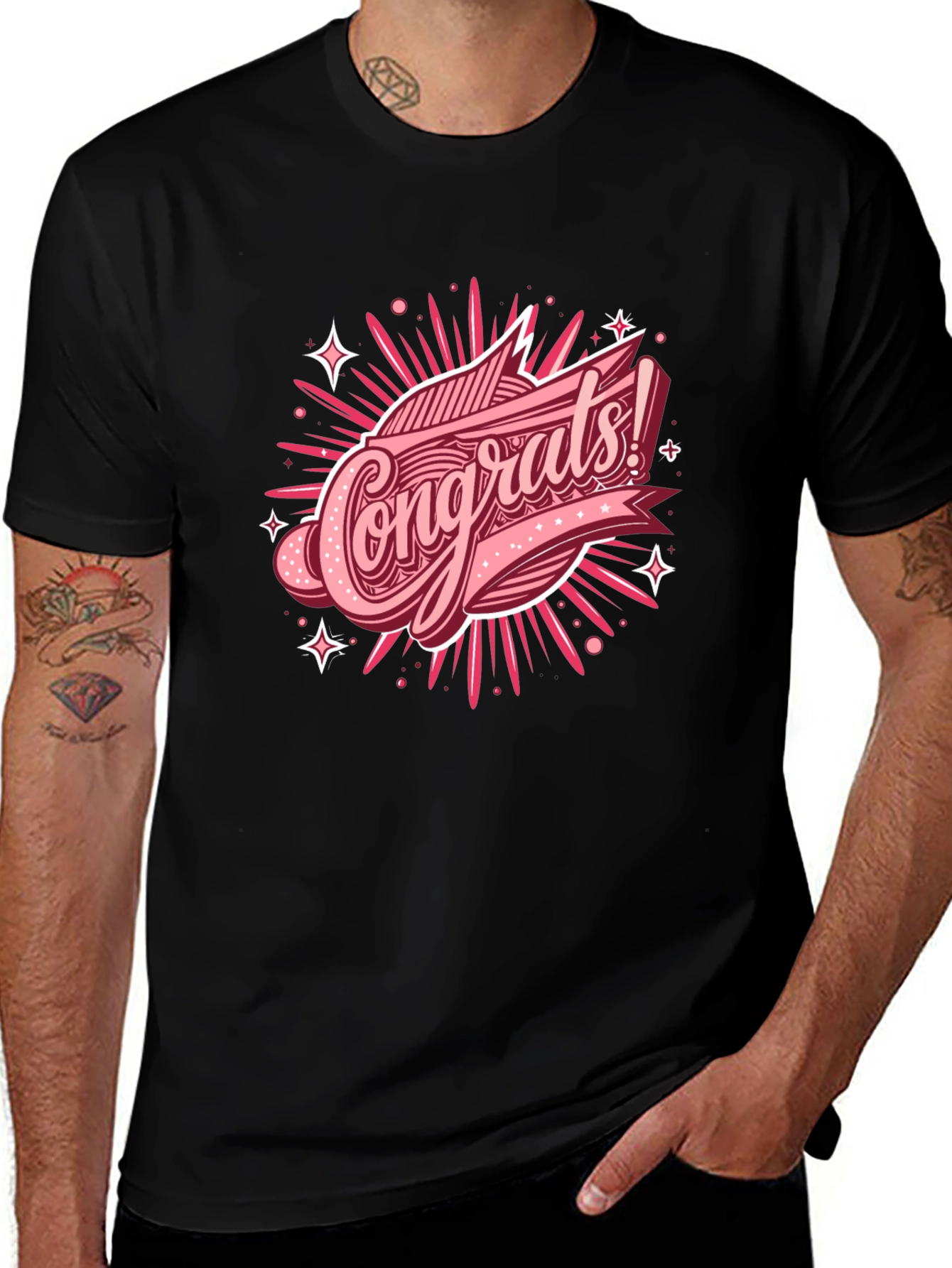 Congrats Graphic T-Shirt - Black