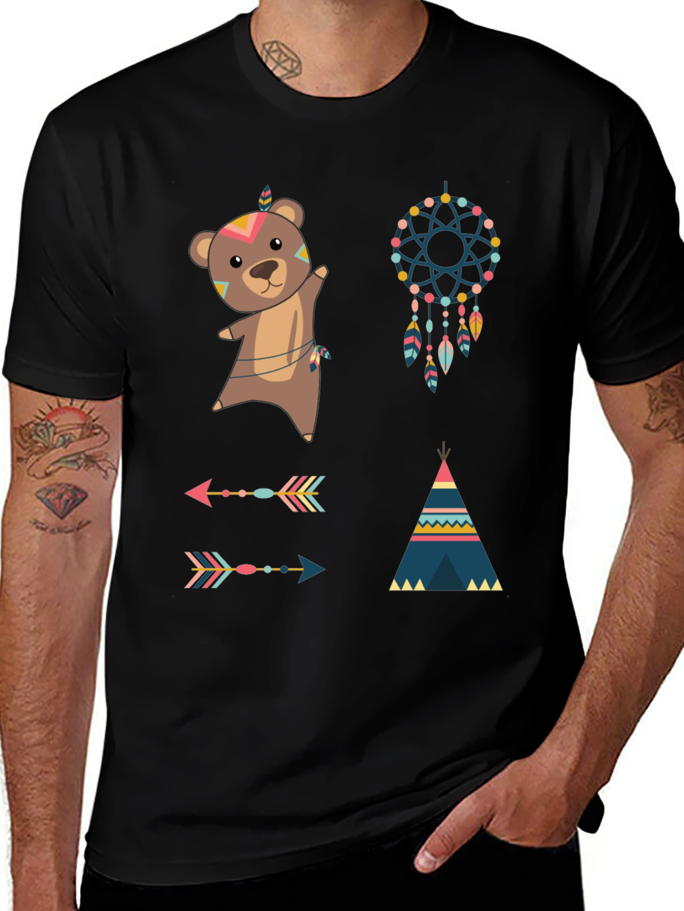 Variant 24 of Tribal Bear Graphic Tee