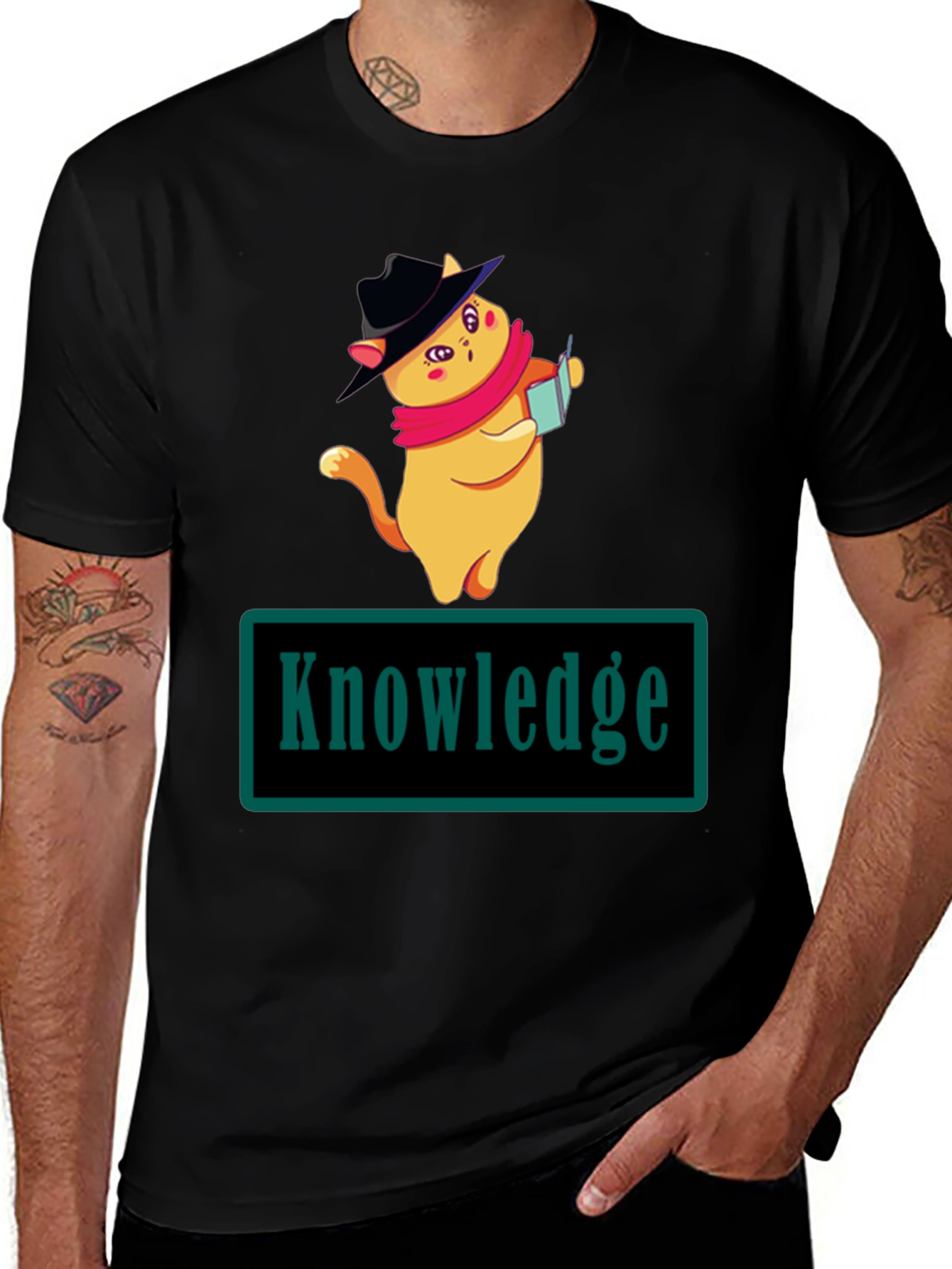 Variant 17 of Knowledge Cat T-Shirt - Unique Design