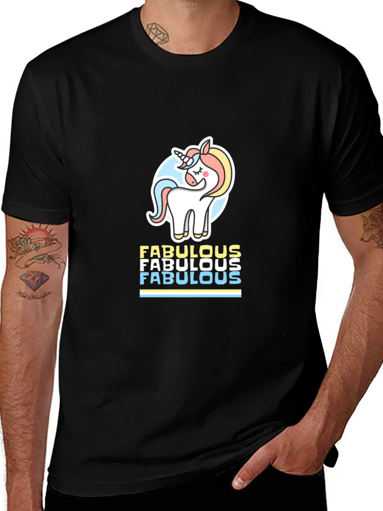 Variant 16 of Fabulous Unicorn Graphic Tee - Black T-Shirt