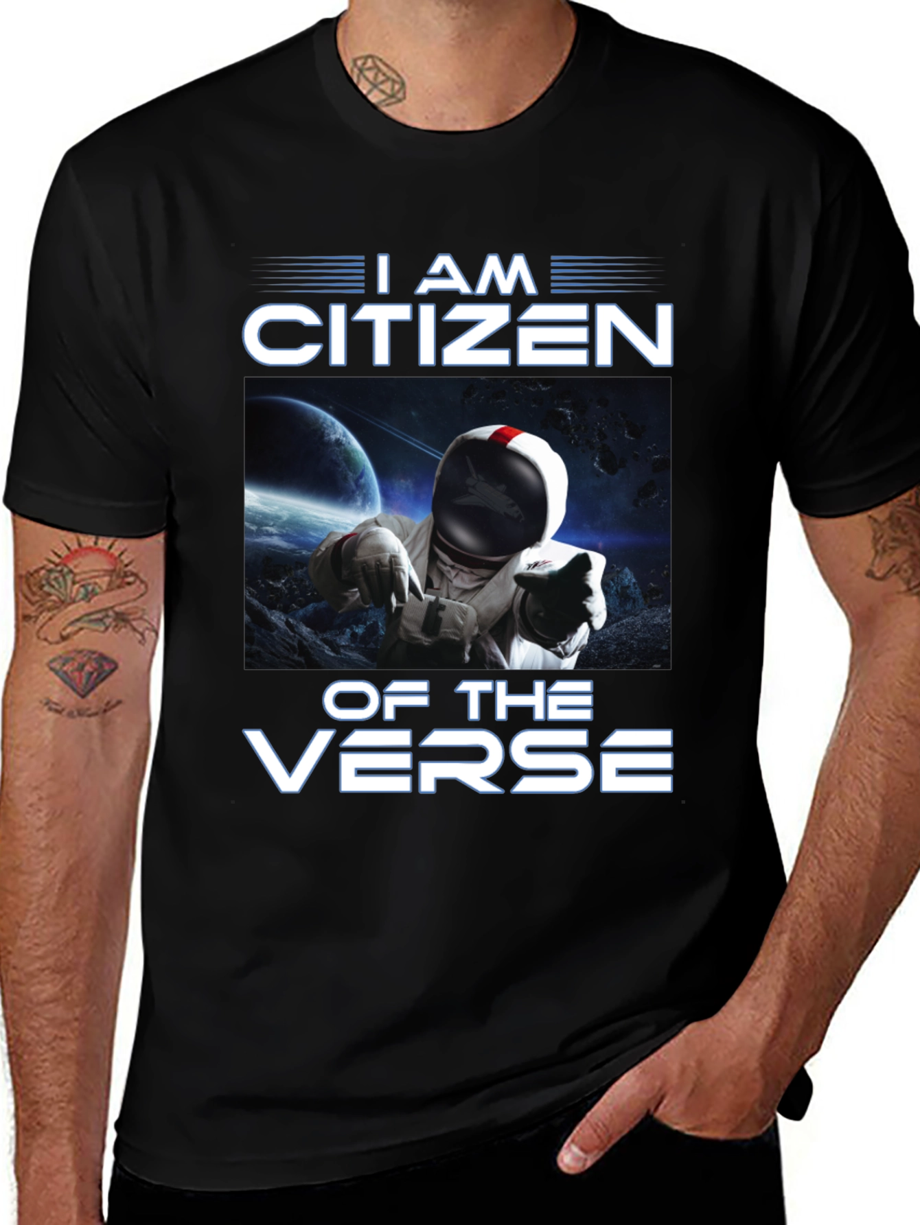 Variant 14 of I Am Citizen Of The Verse Black T-Shirt