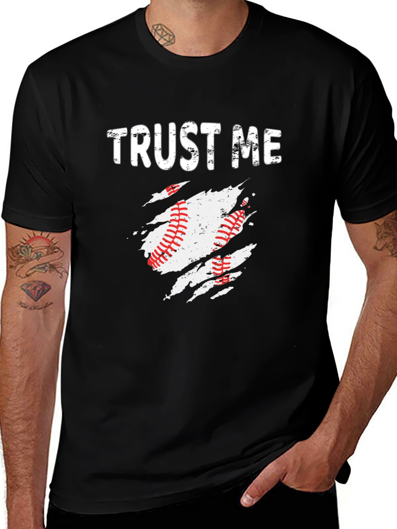 Black Trust Me Baseball Graphic T-Shirt main image