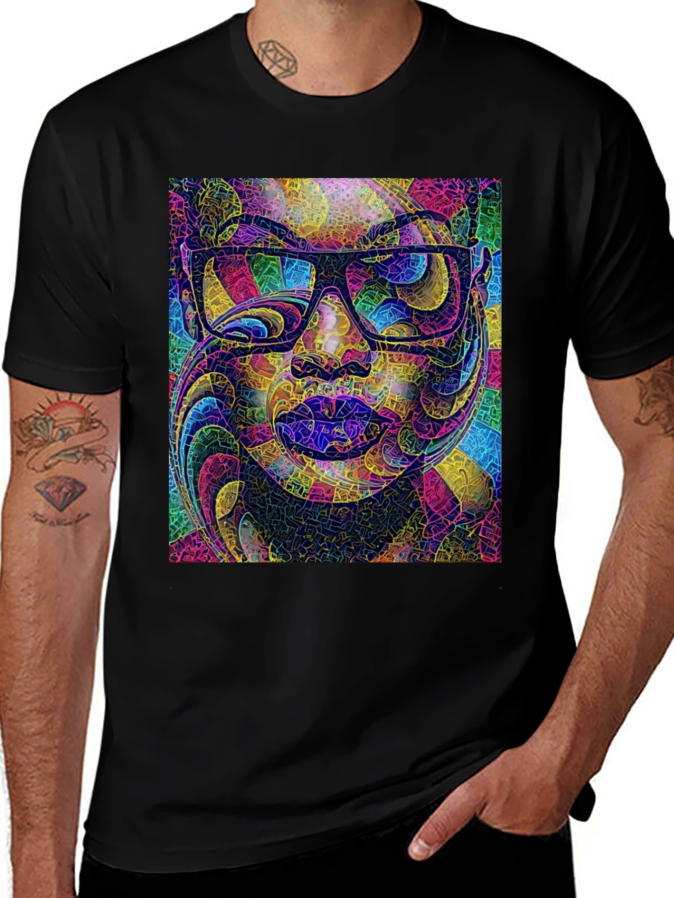 Variant 9 of Psychedelic Art T-Shirt - Colorful Portrait Tee