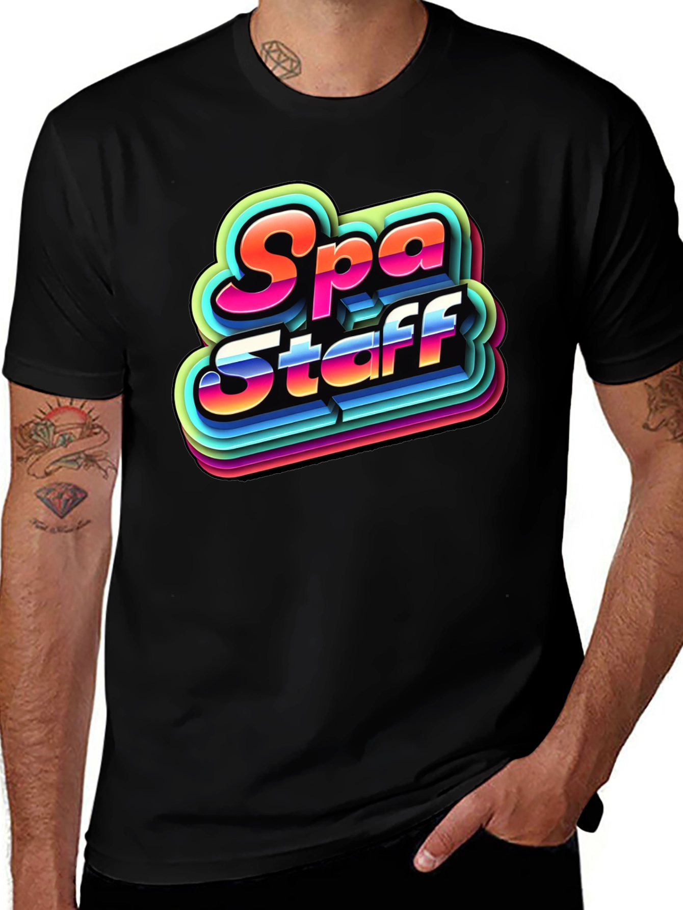 Variant 28 of Retro Spa Staff T-Shirt - Black