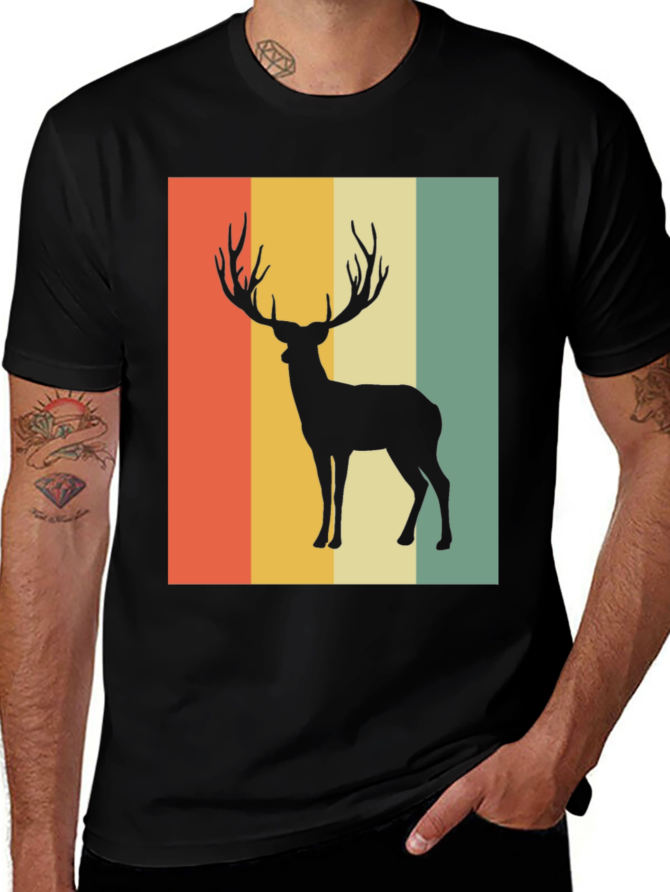 Variant 28 of Retro Deer Silhouette Graphic Tee