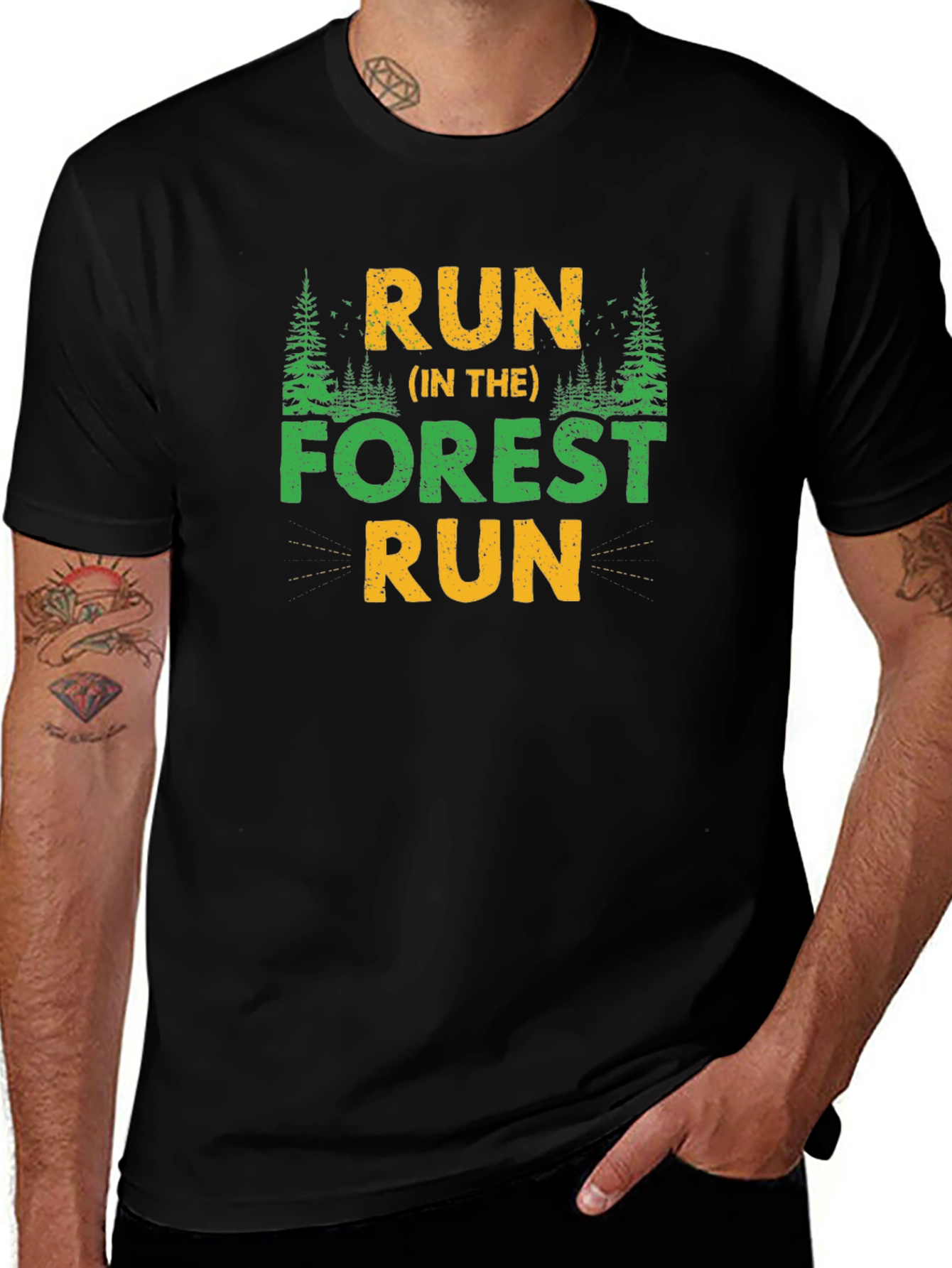 Variant 12 of Run in the Forest T-Shirt - Nature Adventure Tee