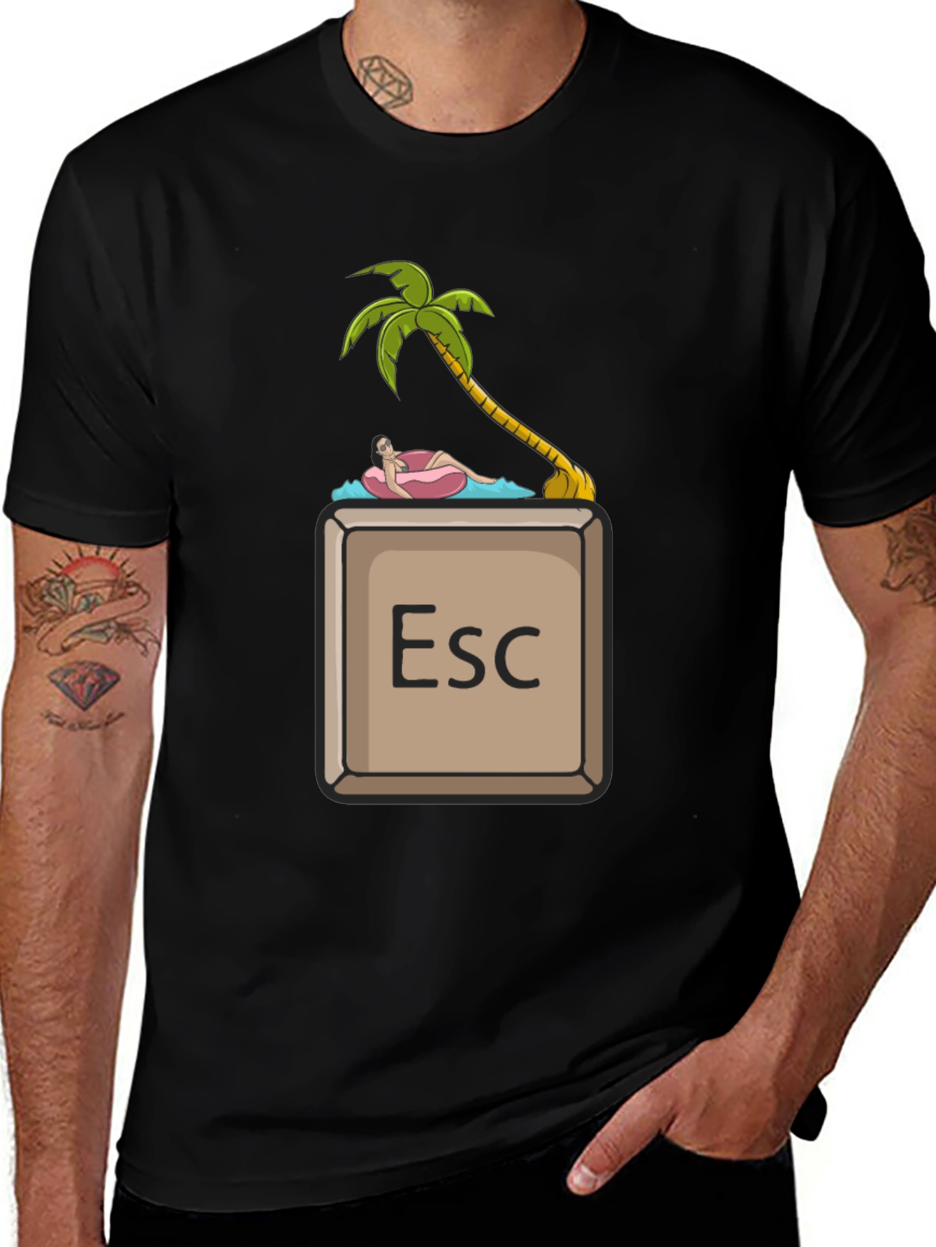 Variant 6 of Escape Key Palm Tee - Relax & Unwind T-Shirt