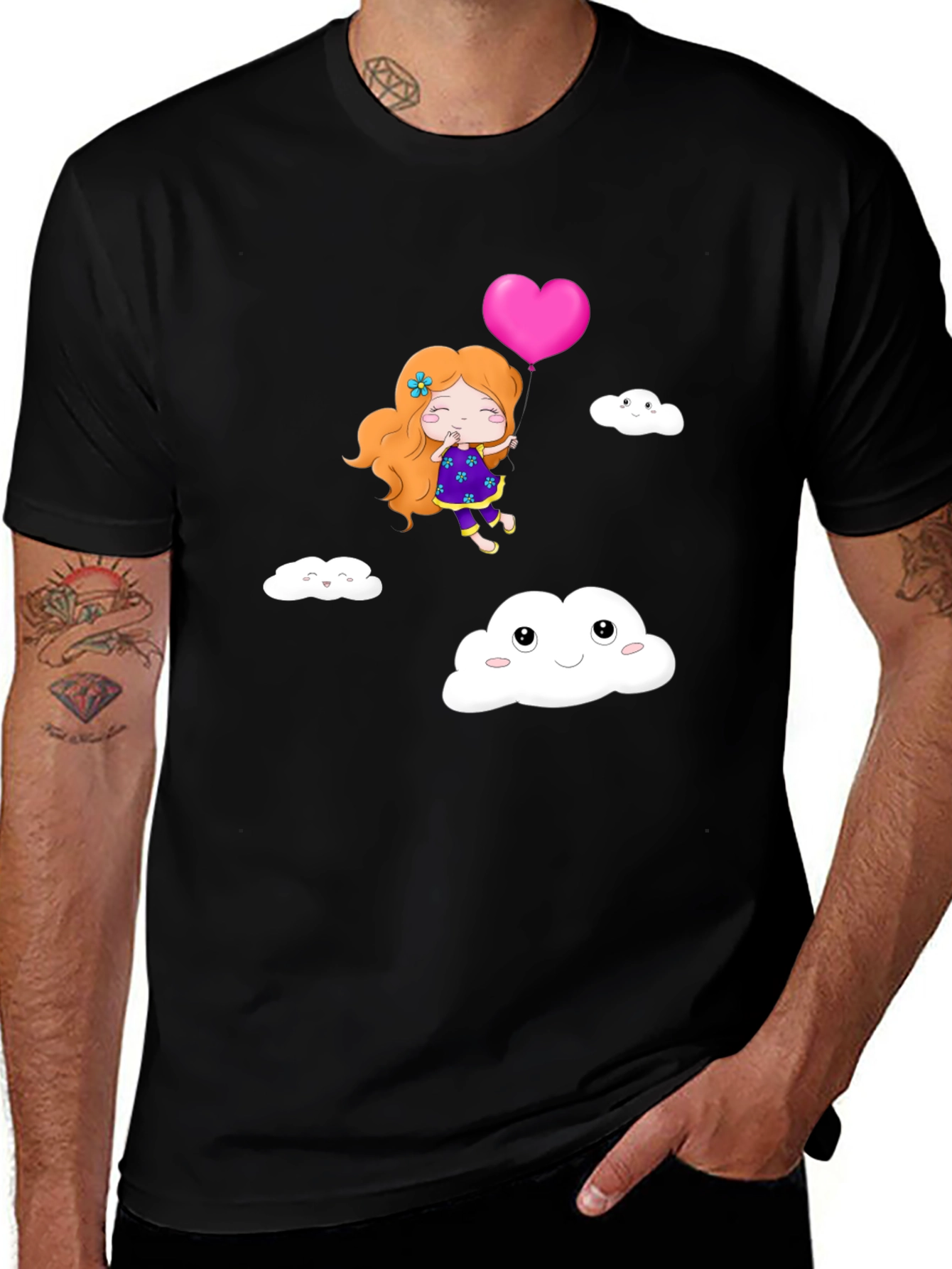 Variant 23 of Cute Girl Heart Balloon T-Shirt