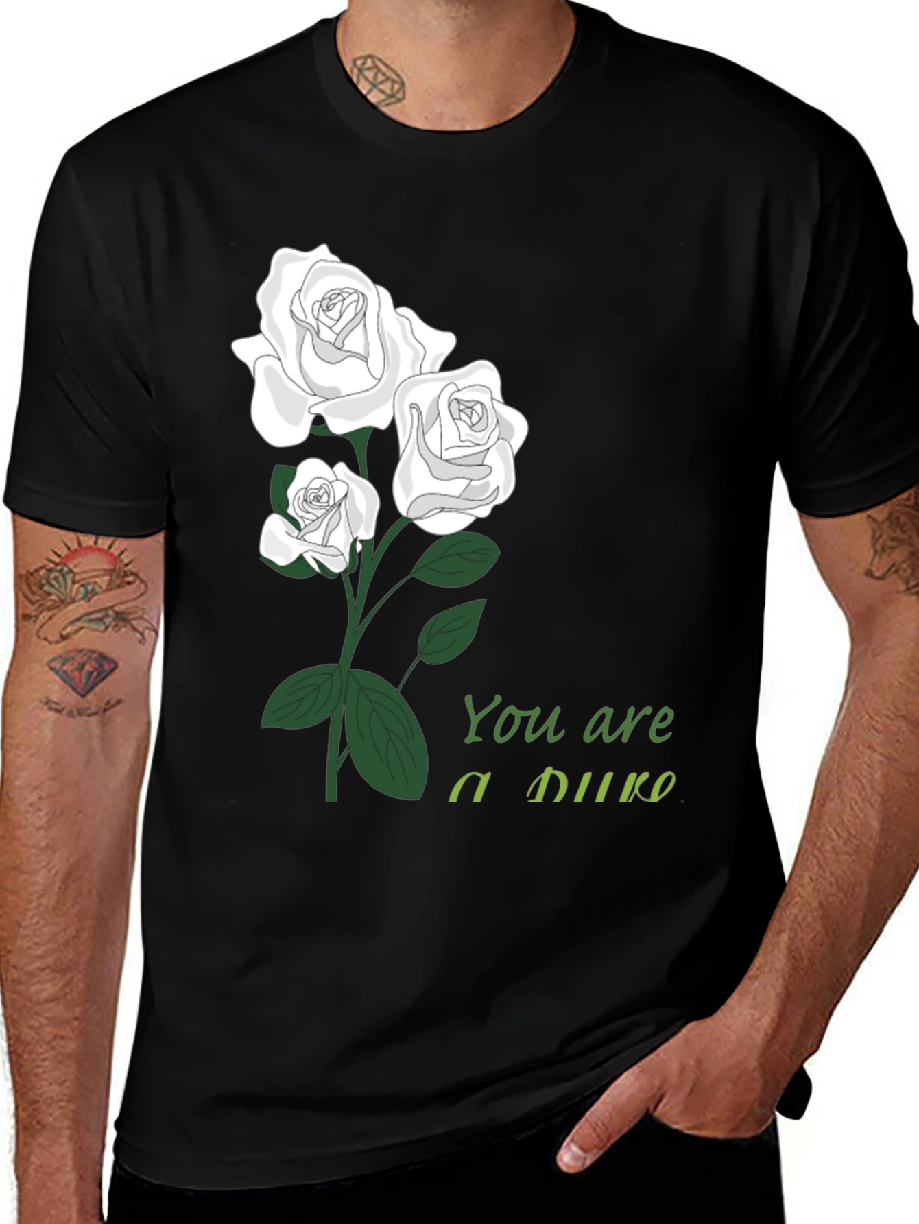Variant 14 of Floral 'You are a Duke' Black T-Shirt