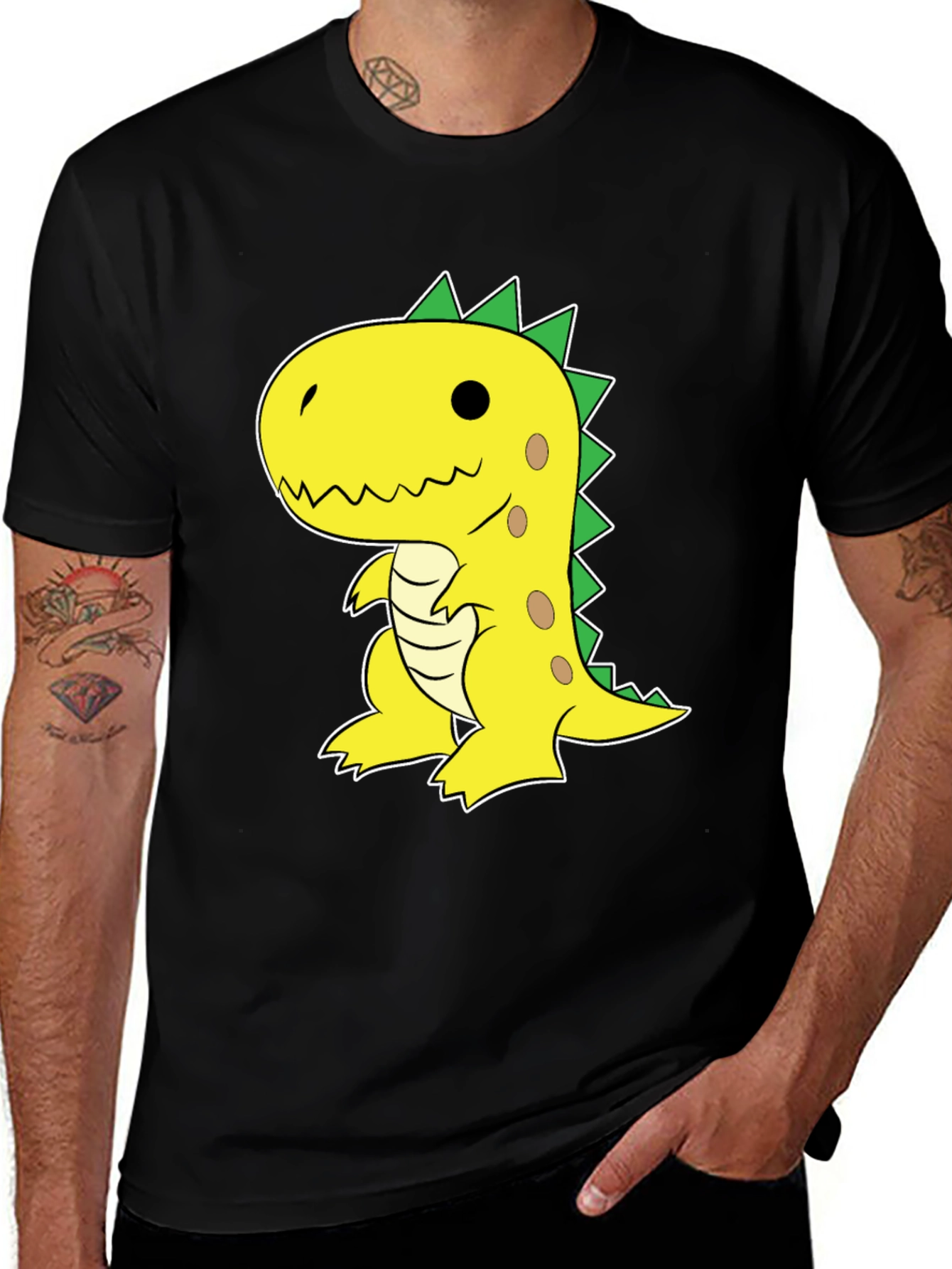 Variant 10 of Dino Graphic Tee - Fun & Casual Black T-Shirt