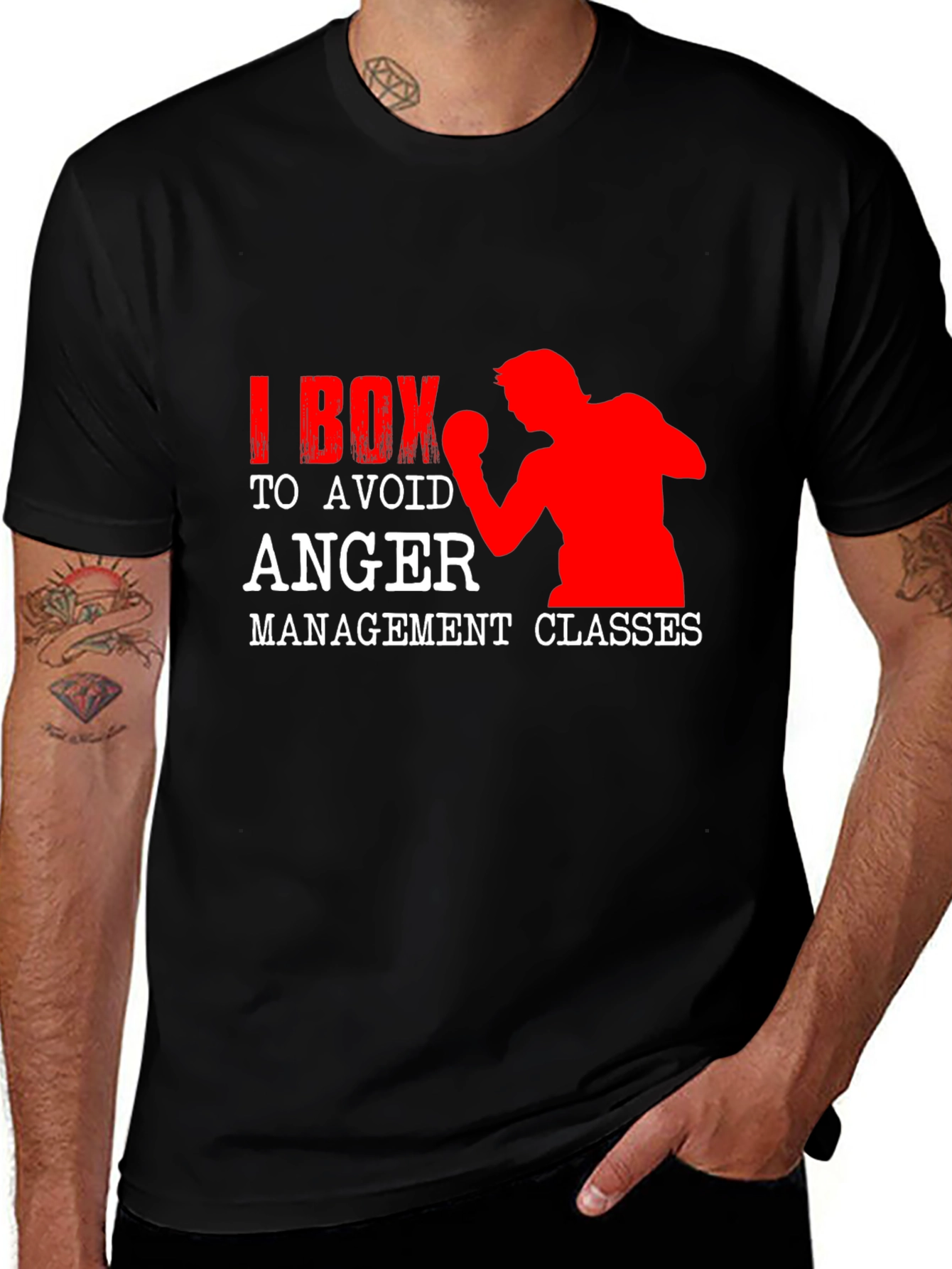 Variant 25 of I Box to Avoid Anger Management Classes Black T-Shirt