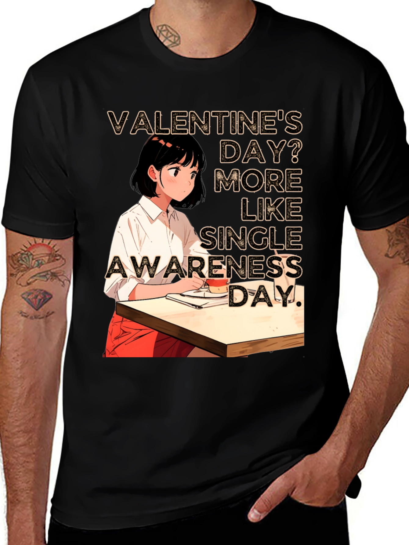 Variant 13 of Single Awareness Day Black T-Shirt