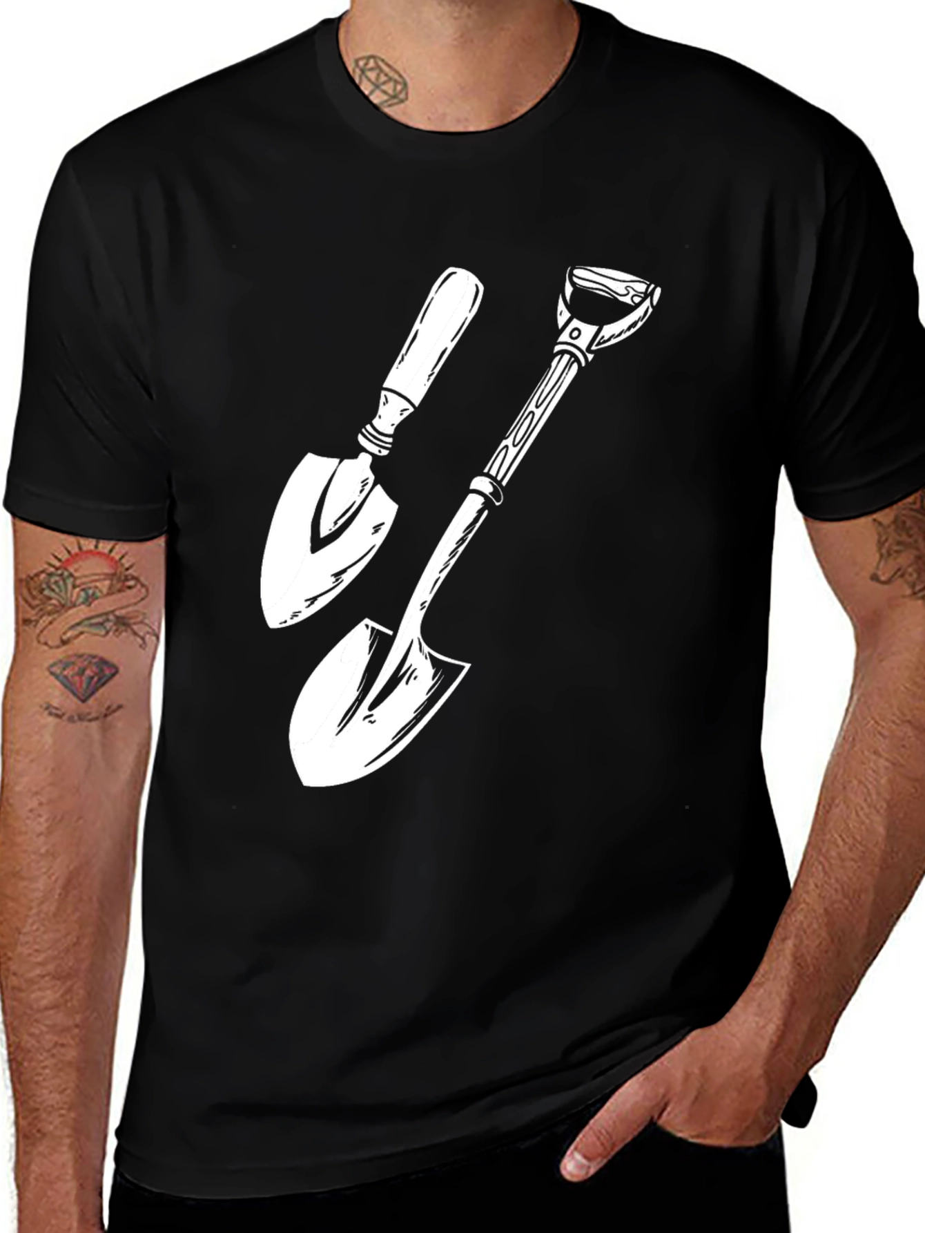 Variant 2 of Gardening Shovel T-Shirt - Black Graphic Tee