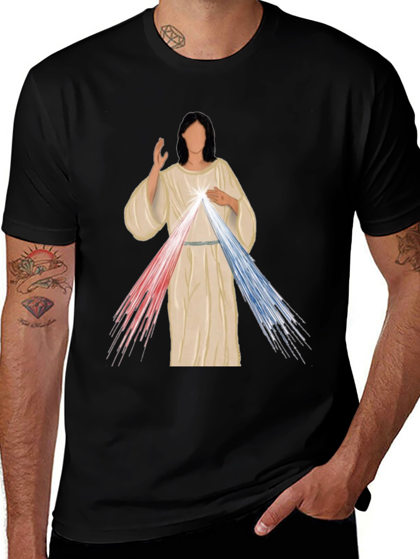 Divine Mercy Graphic Tee - Artistic Religious T-Shirt
