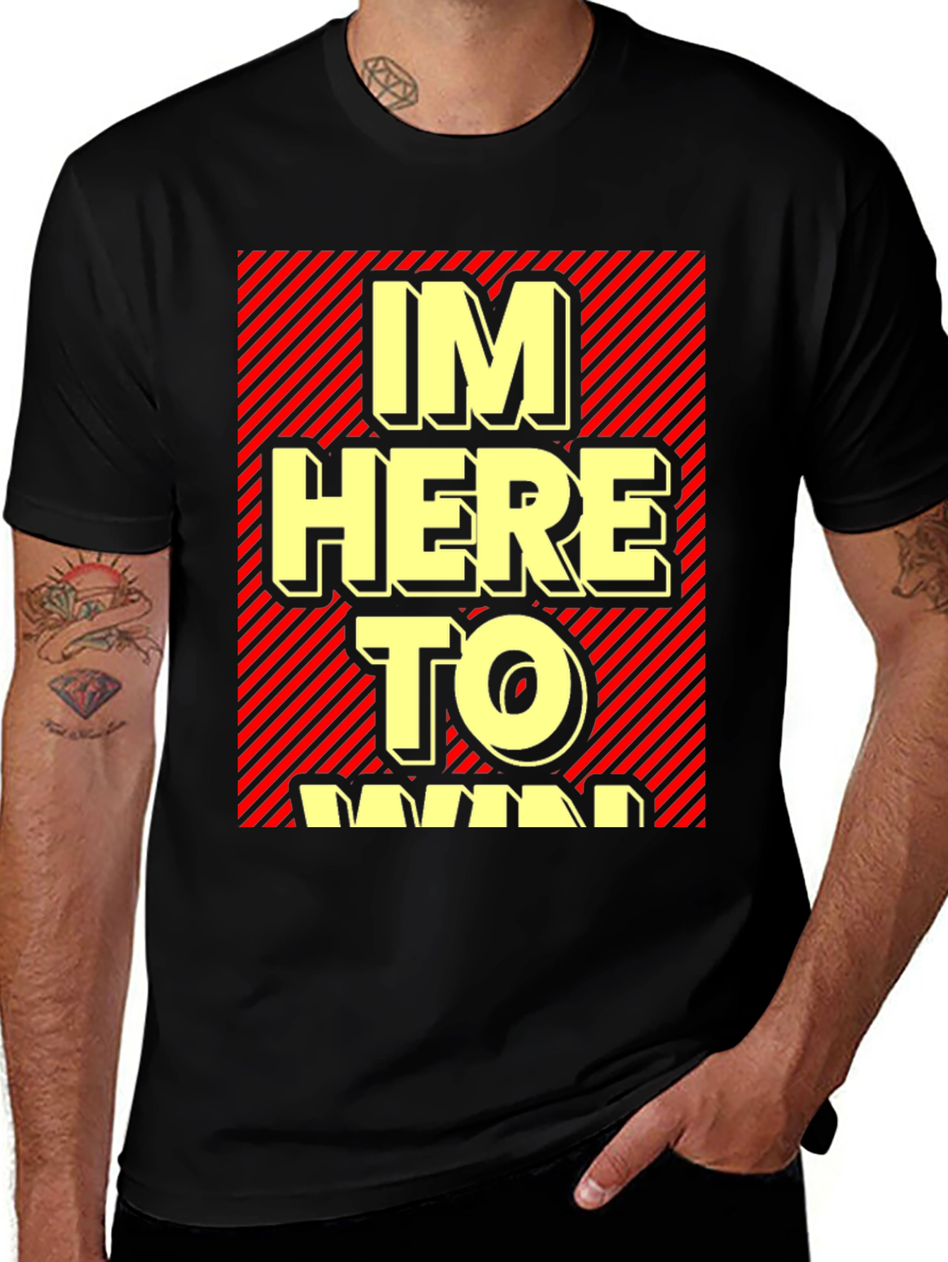 Variant 21 of I'm Here to Win Graphic T-Shirt - Black