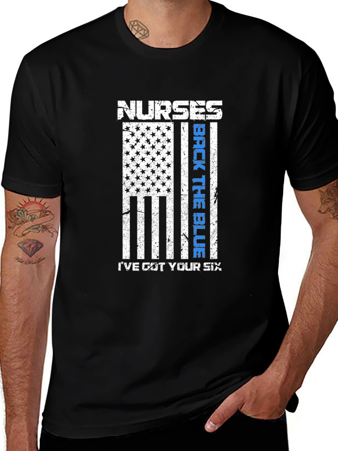 Nurses Back The Blue T-Shirt - I've Got Your Six
