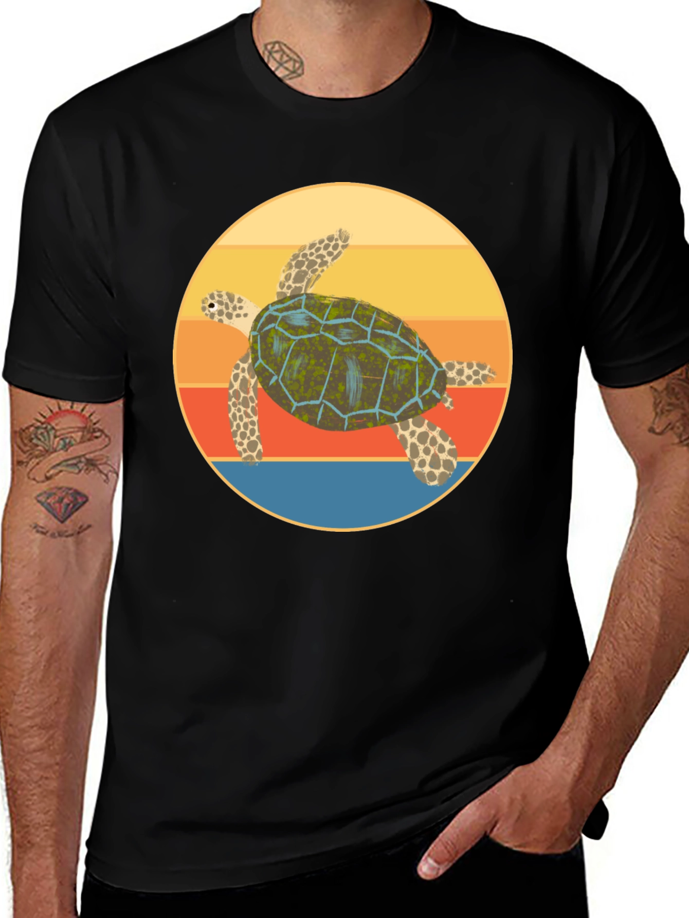 Variant 17 of Retro Turtle Graphic Tee - Cool Comfort Fit