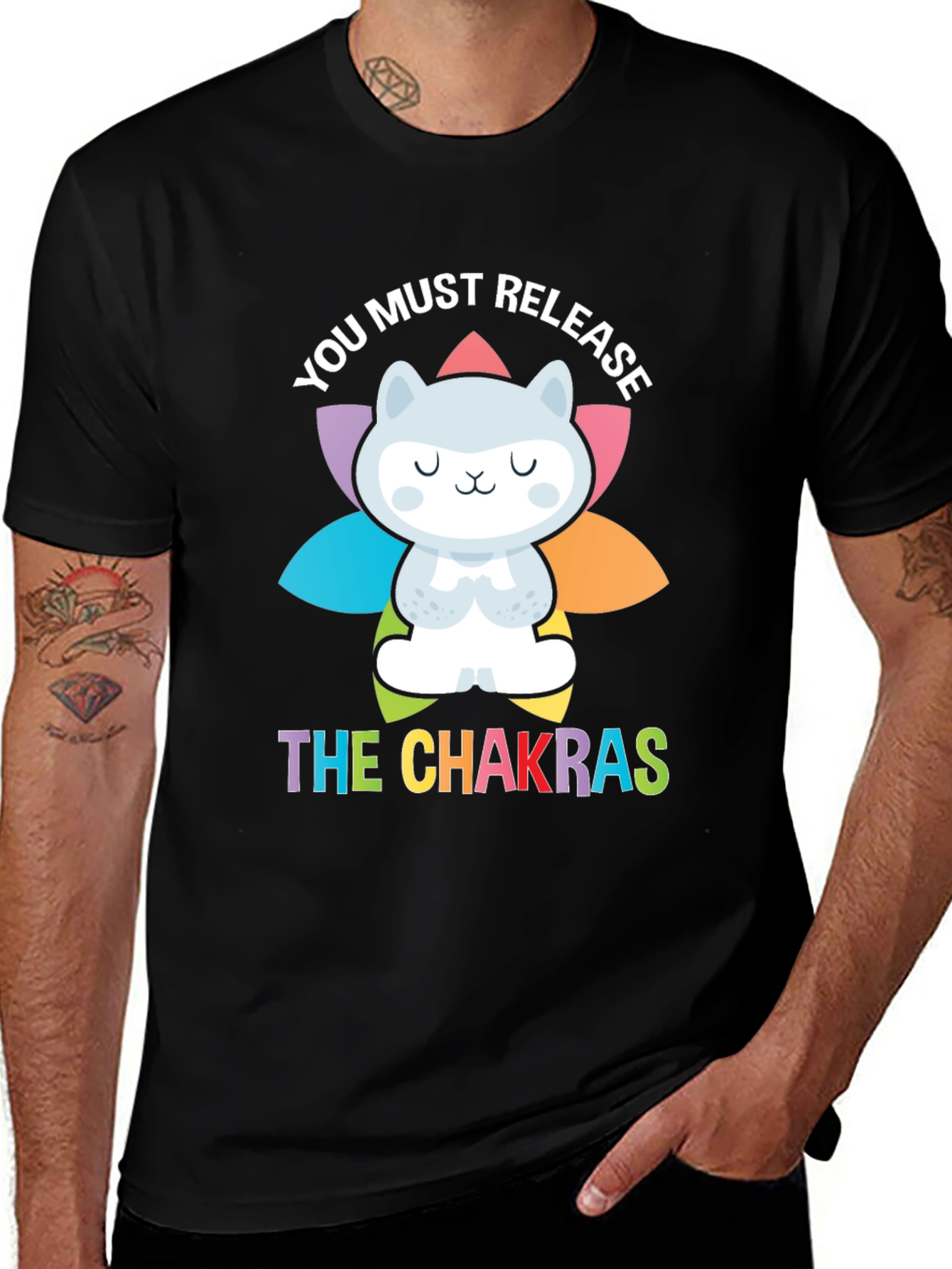 Variant 7 of Chakra Release Cat Graphic T-Shirt