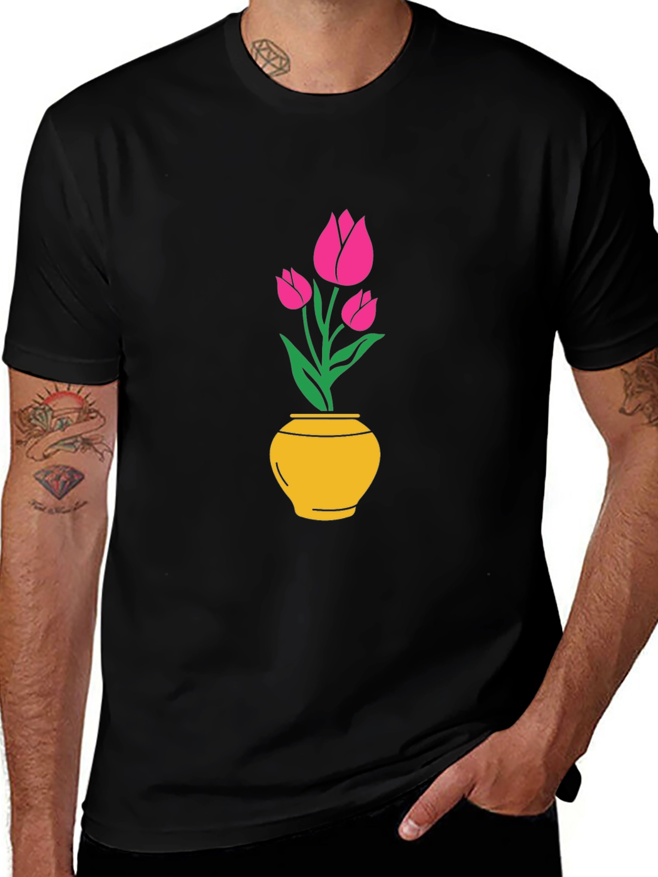 Variant 18 of Tulip Pot Graphic Tee - Stylish Unisex T-Shirt