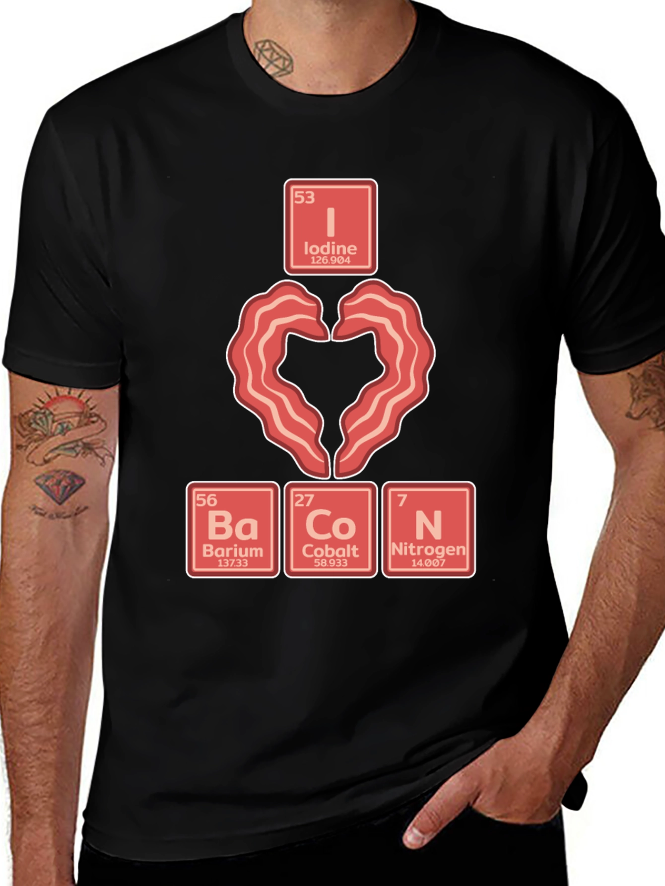 Variant 17 of I Bacon Periodic Table T-Shirt