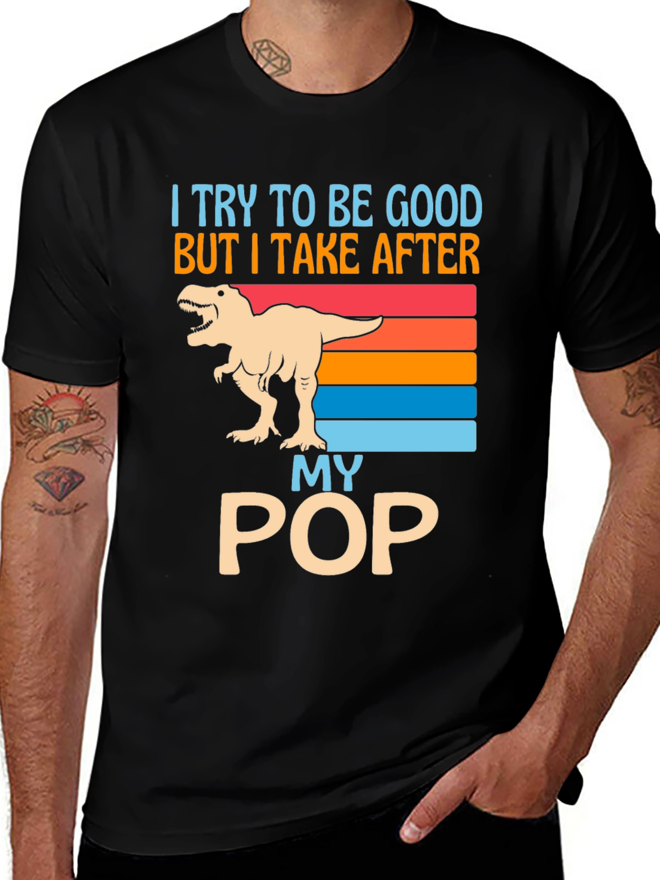 Variant 18 of Funny Dinosaur T-Shirt: I Take After My Pop