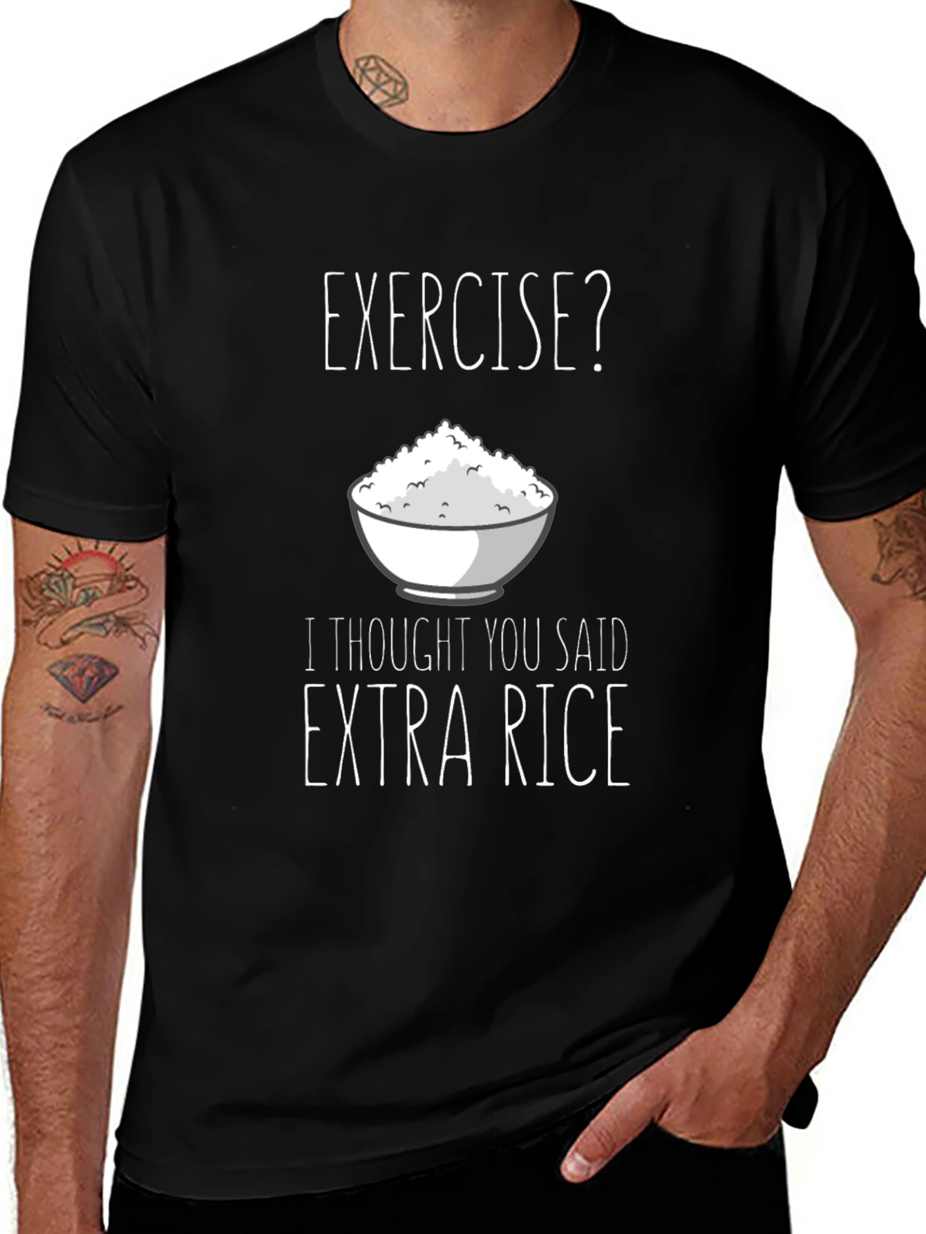 Variant 2 of Extra Rice T-Shirt: Funny Foodie Tee for Comfort
