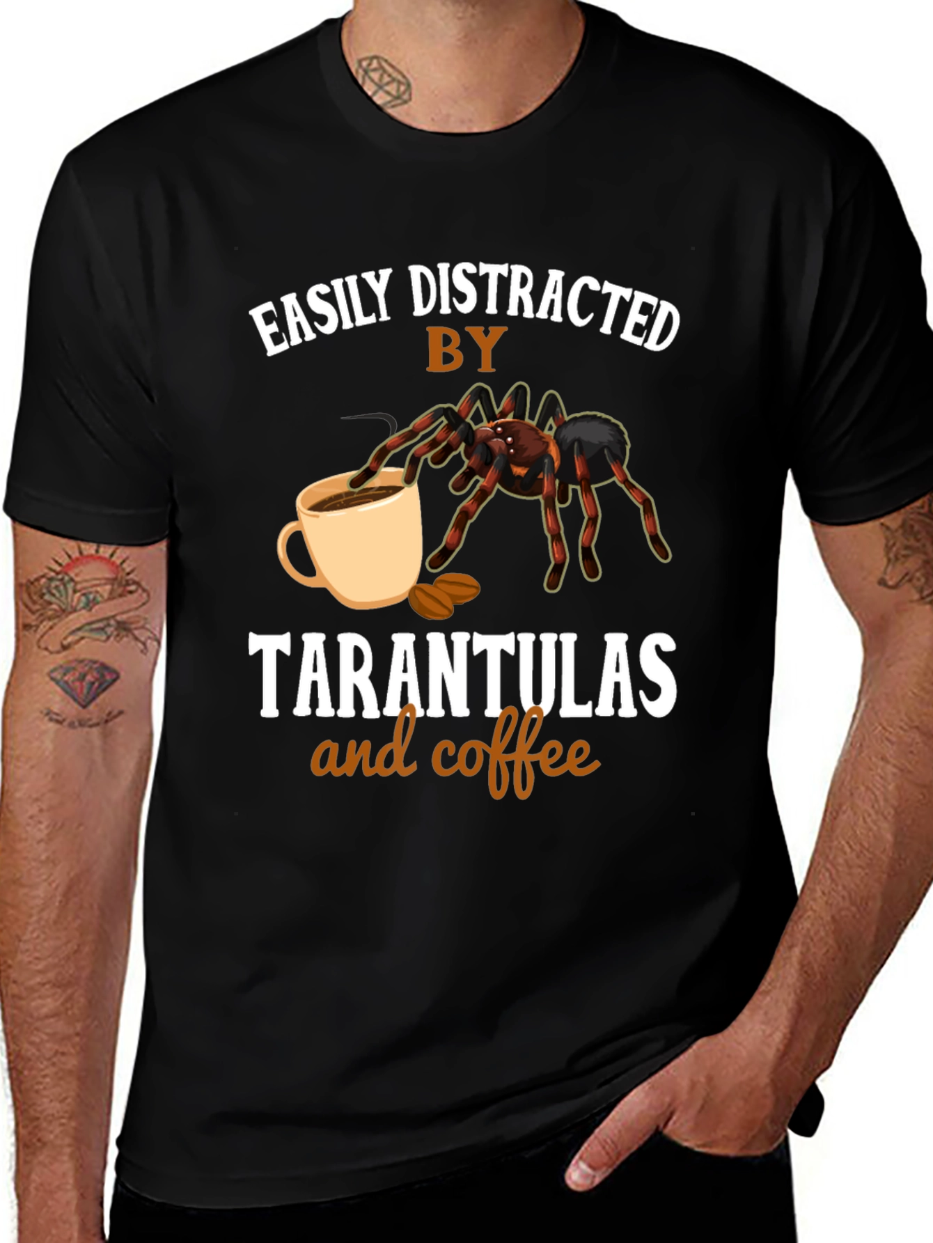 Easily Distracted By Tarantulas and Coffee T-Shirt
