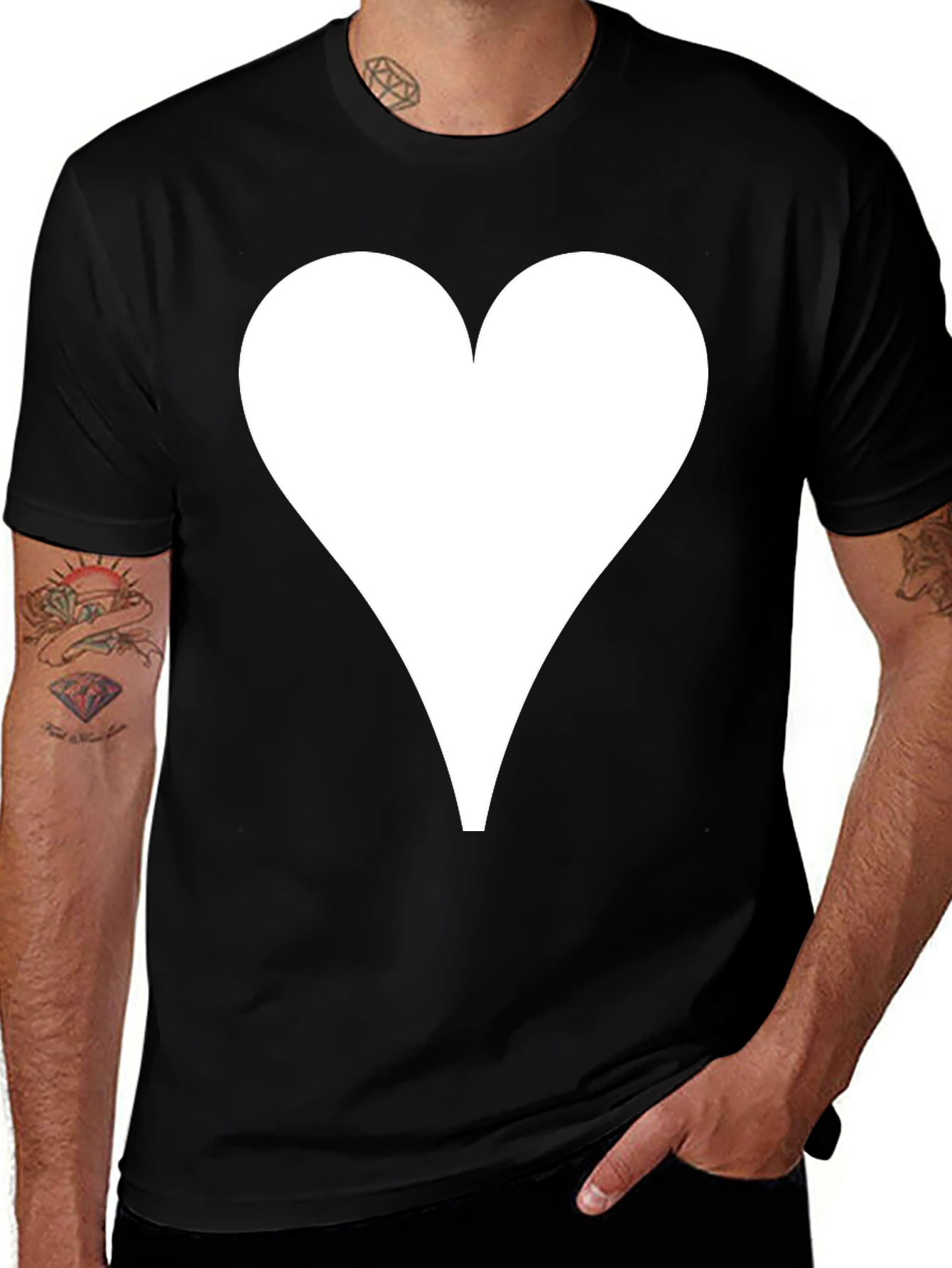 Variant 30 of Heart Graphic Black T-Shirt - Modern Style