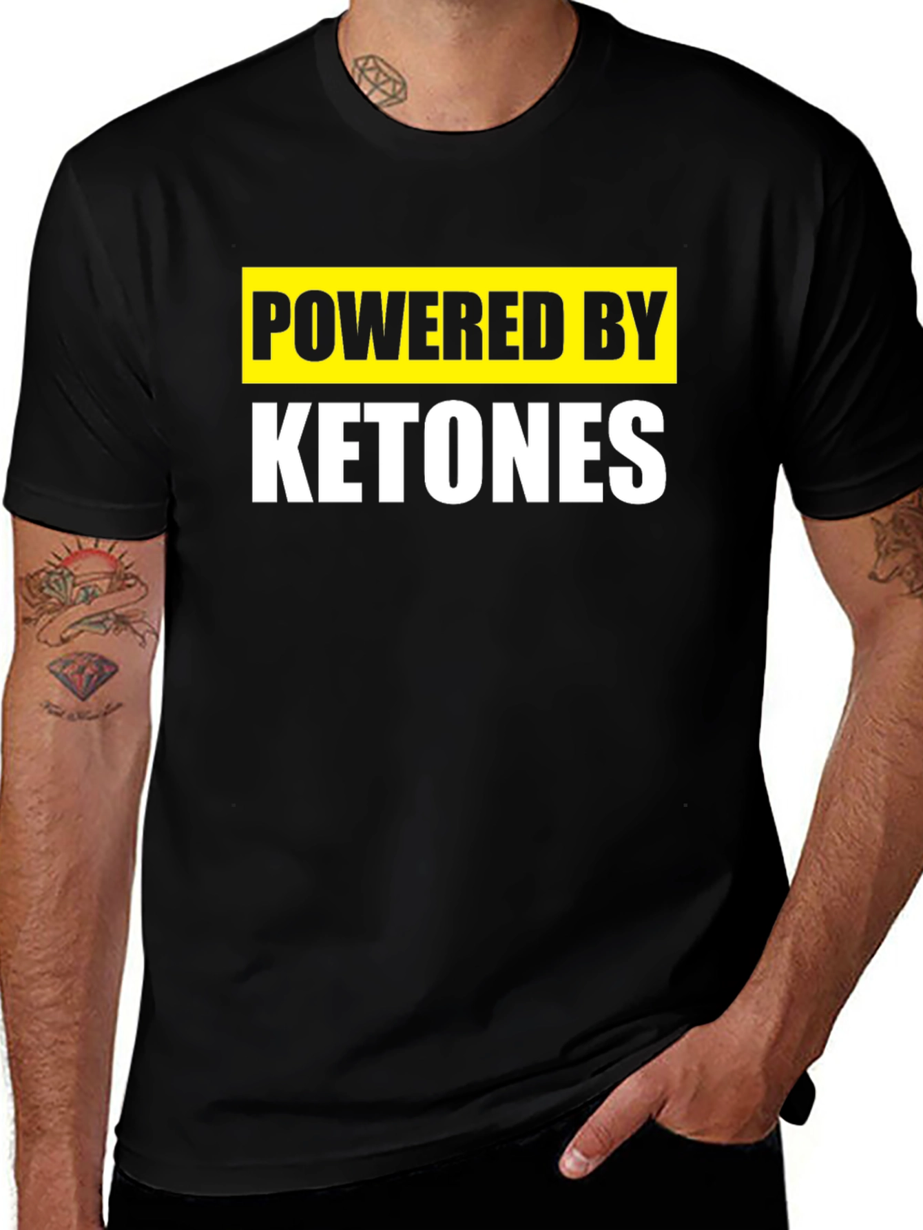 Variant 30 of Powered By Ketones T-Shirt - Keto Diet Apparel