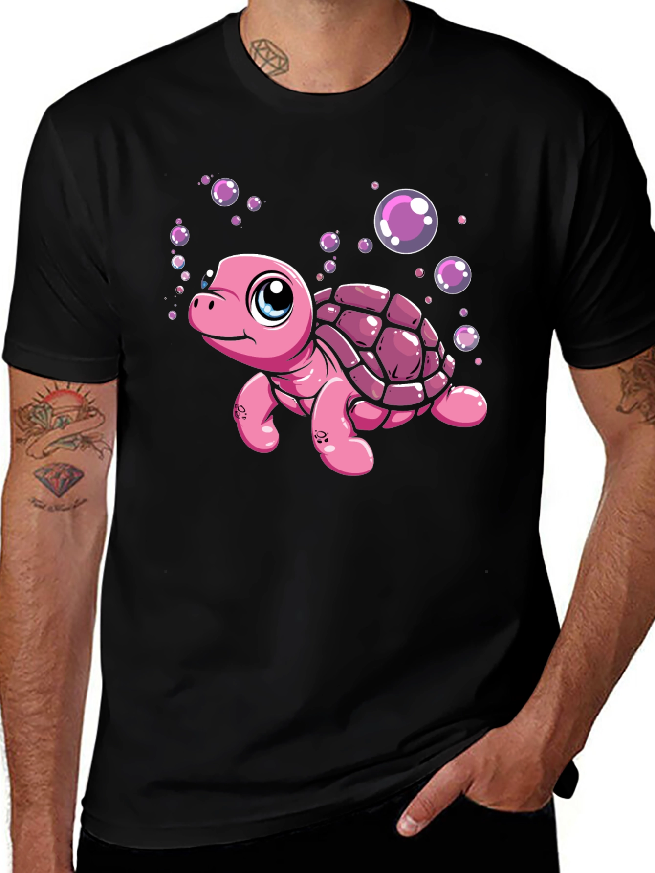 Variant 5 of Cute Pink Turtle Graphic T-Shirt