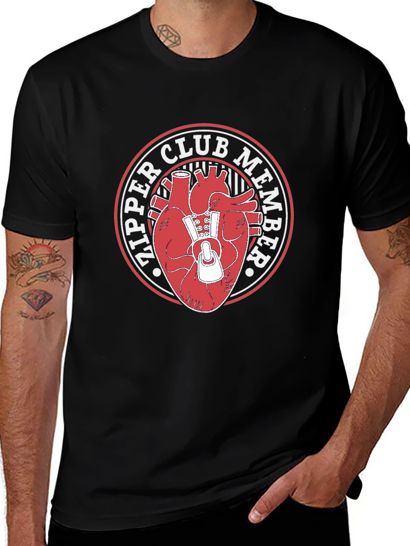 Variant 9 of Zipper Club Heart Graphic Tee - Black