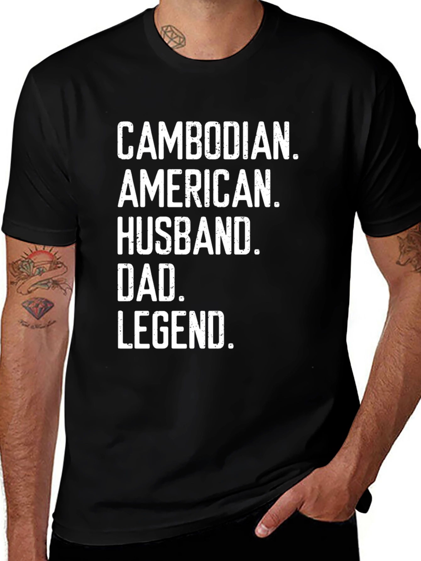 Cambodian American Husband Dad Legend T-Shirt