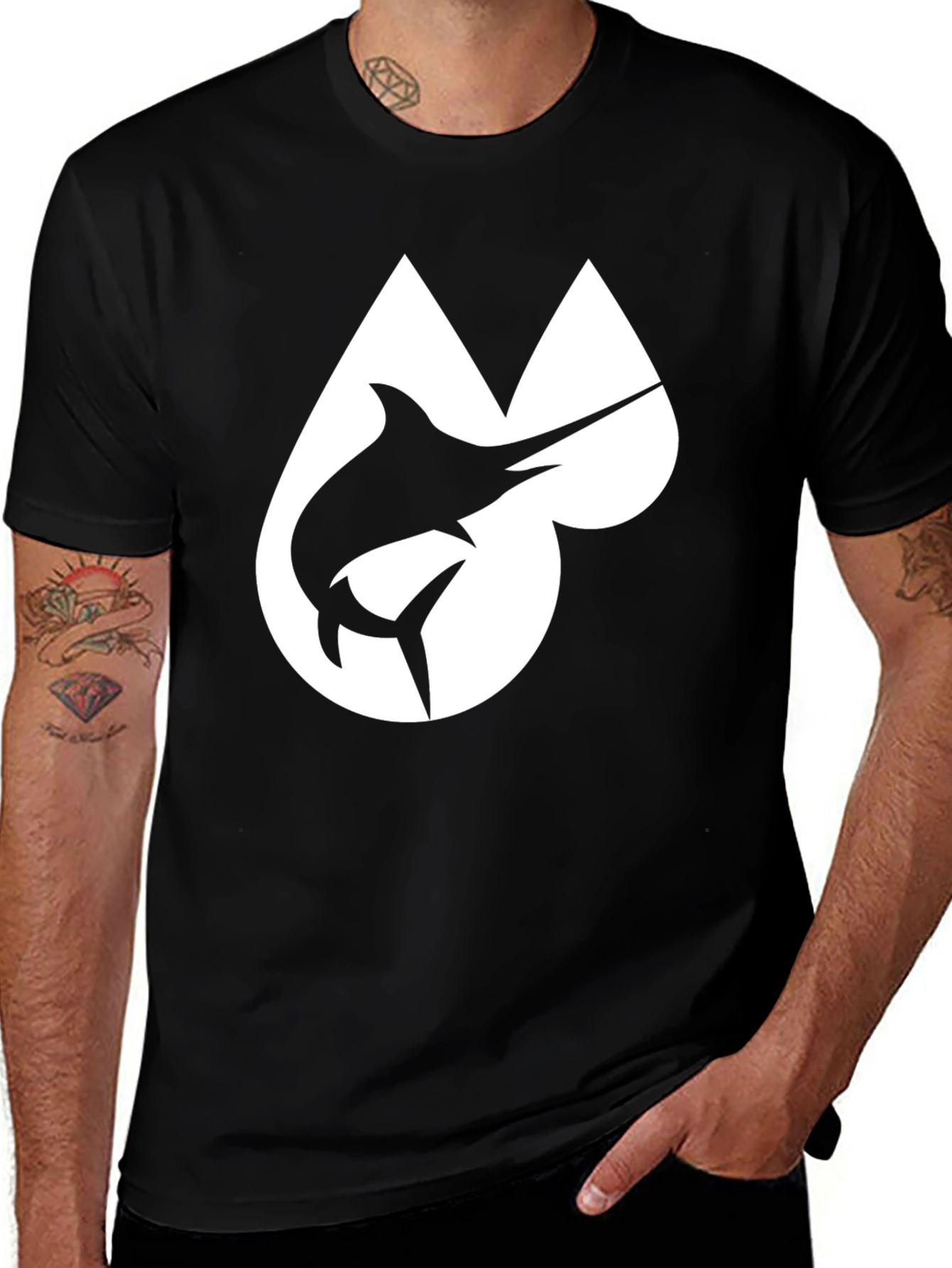 Variant 27 of Black Marlin Logo T-Shirt