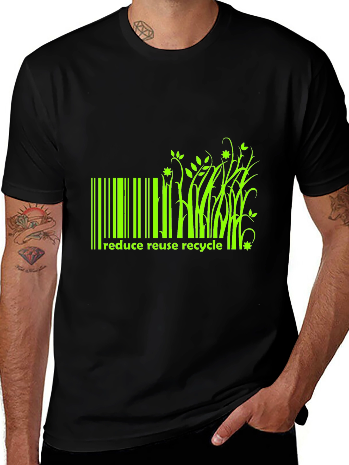Variant 9 of Eco-Friendly Reduce Reuse Recycle Graphic T-Shirt